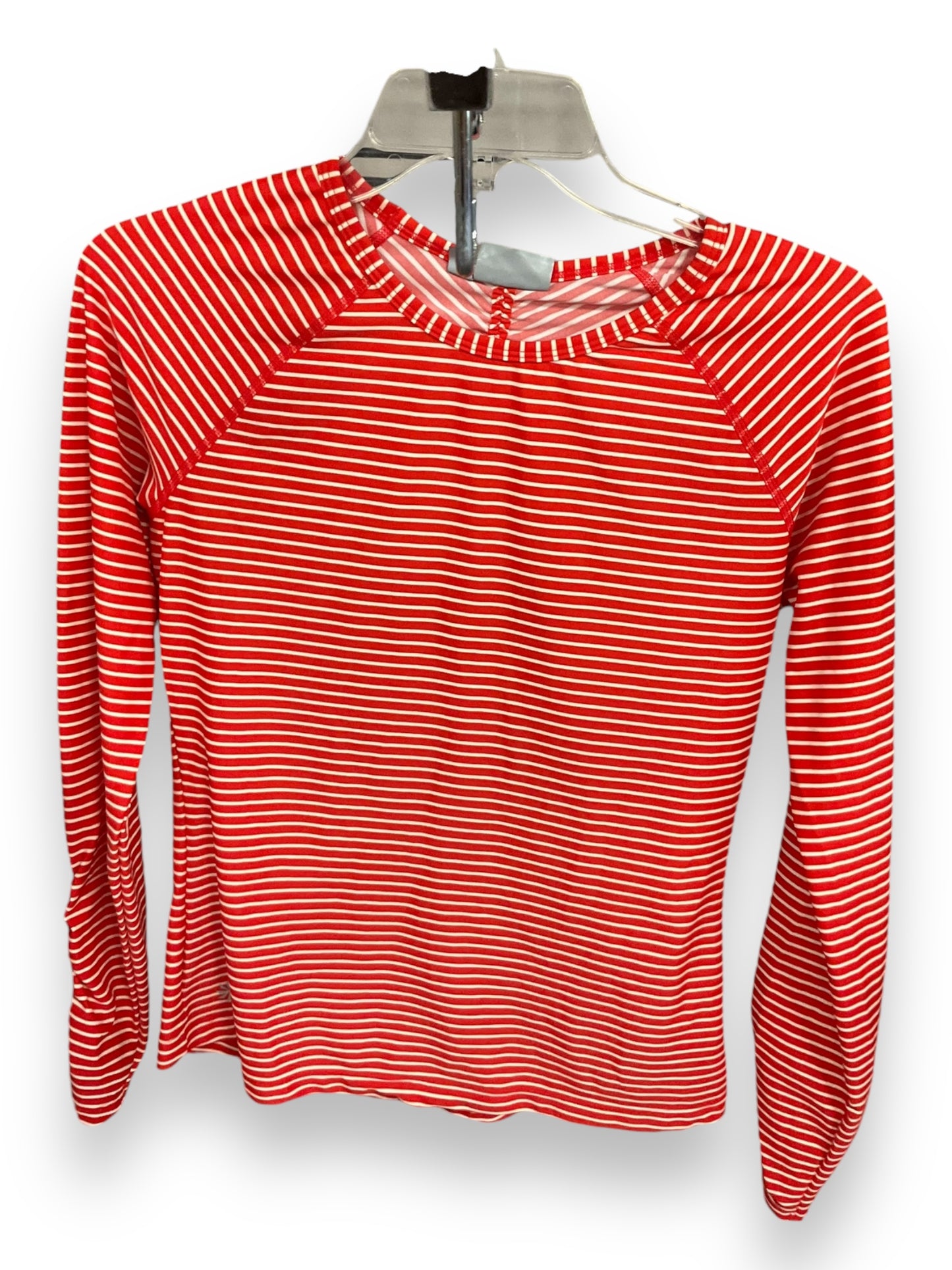 Athletic Top Long Sleeve Collar By Athleta In Striped, Size: S