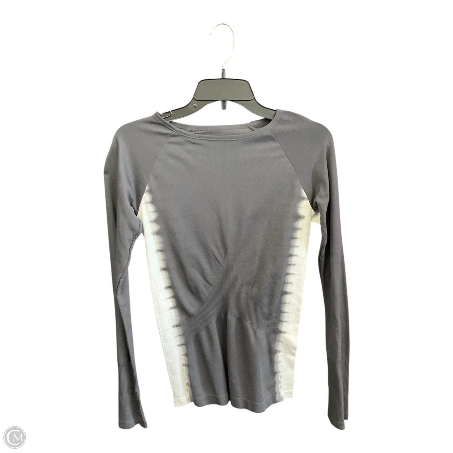 Athletic Top Long Sleeve Crewneck By Zella In Grey & White, Size: S