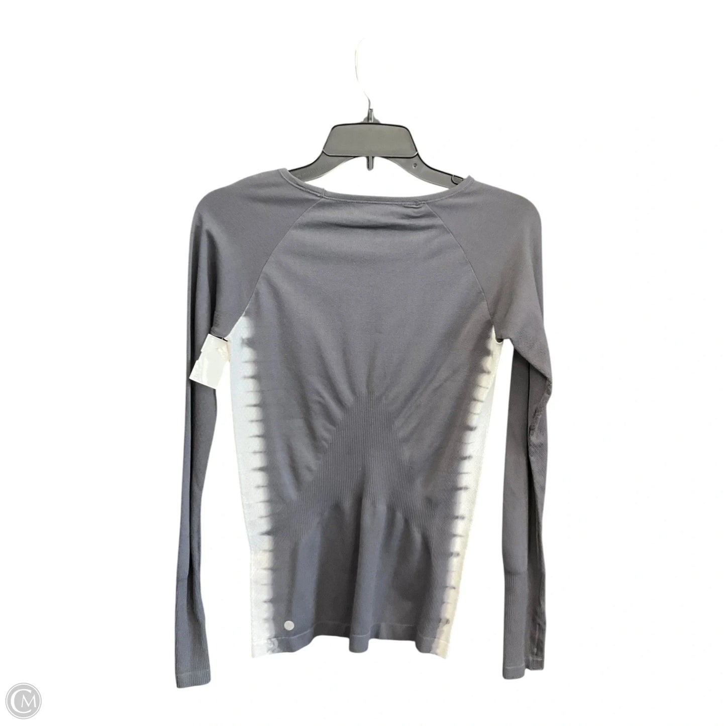 Athletic Top Long Sleeve Crewneck By Zella In Grey & White, Size: S