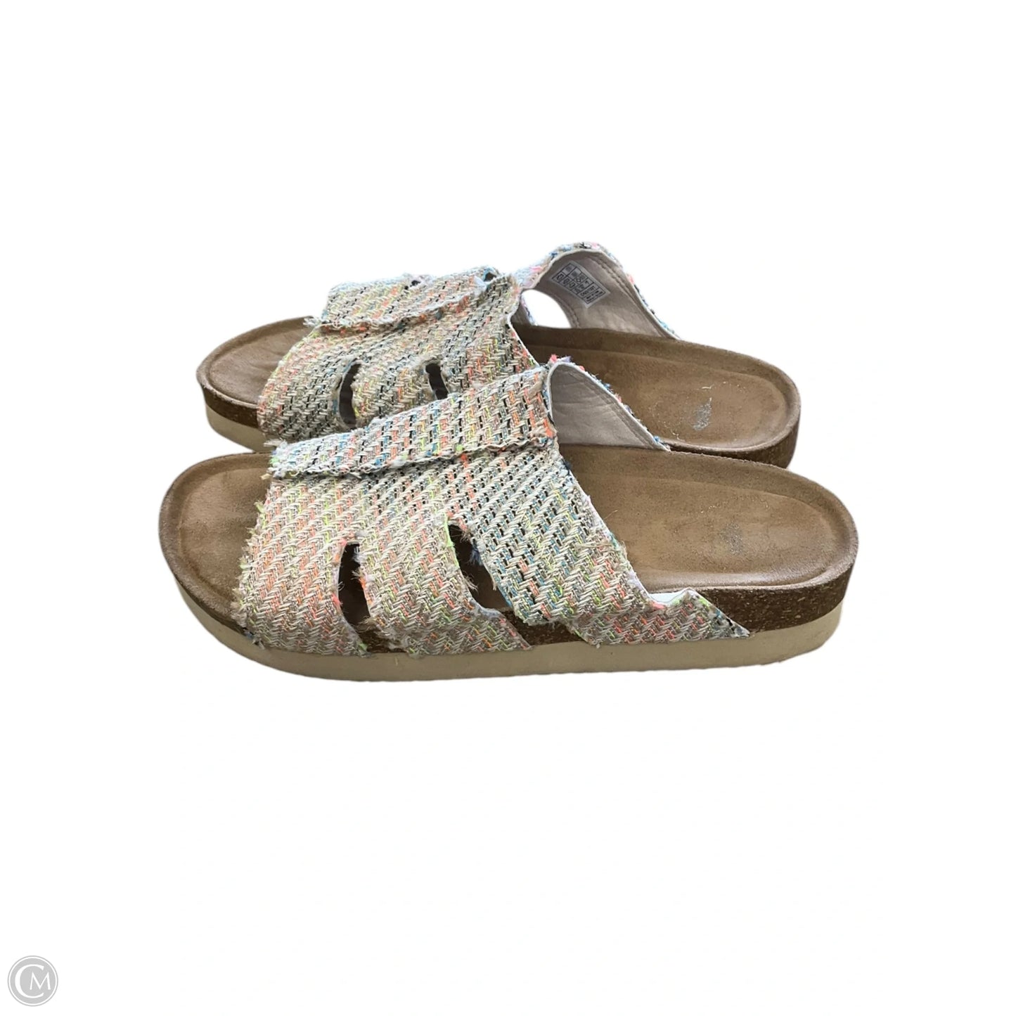 Sandals Flats By Clothes Mentor In Multi-colored, Size: 9.5