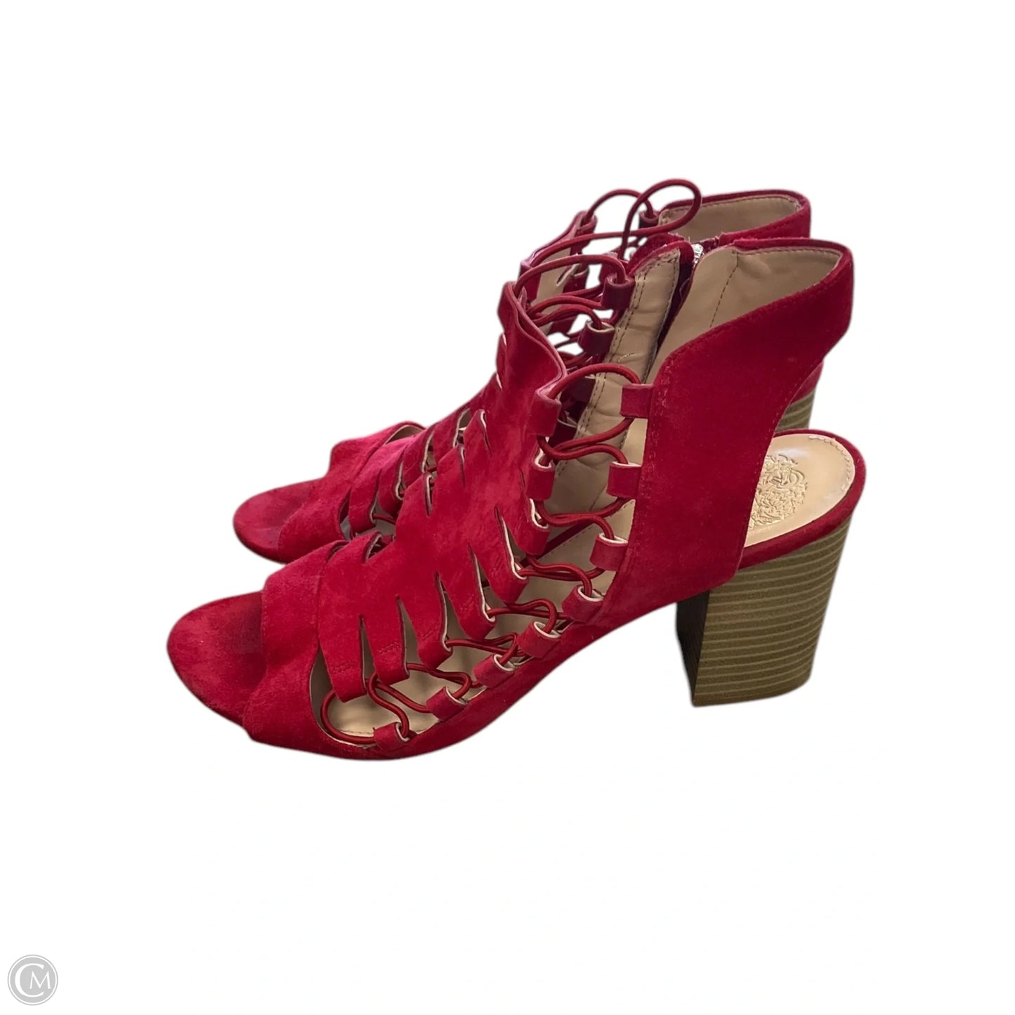 Sandals Heels Block By Vince Camuto In Red, Size: 9.5