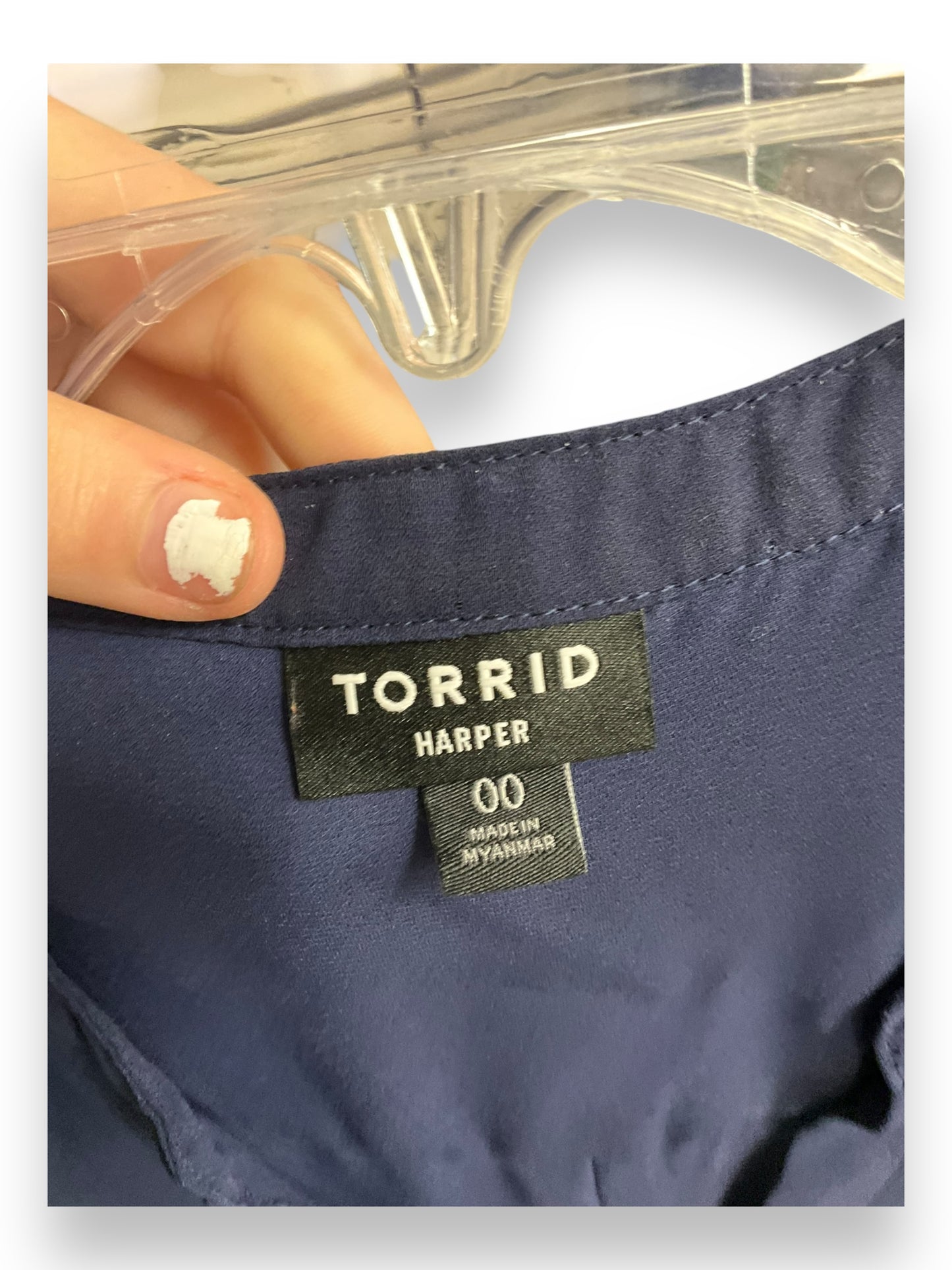 Top 3/4 Sleeve By Torrid In Blue, Size: 4