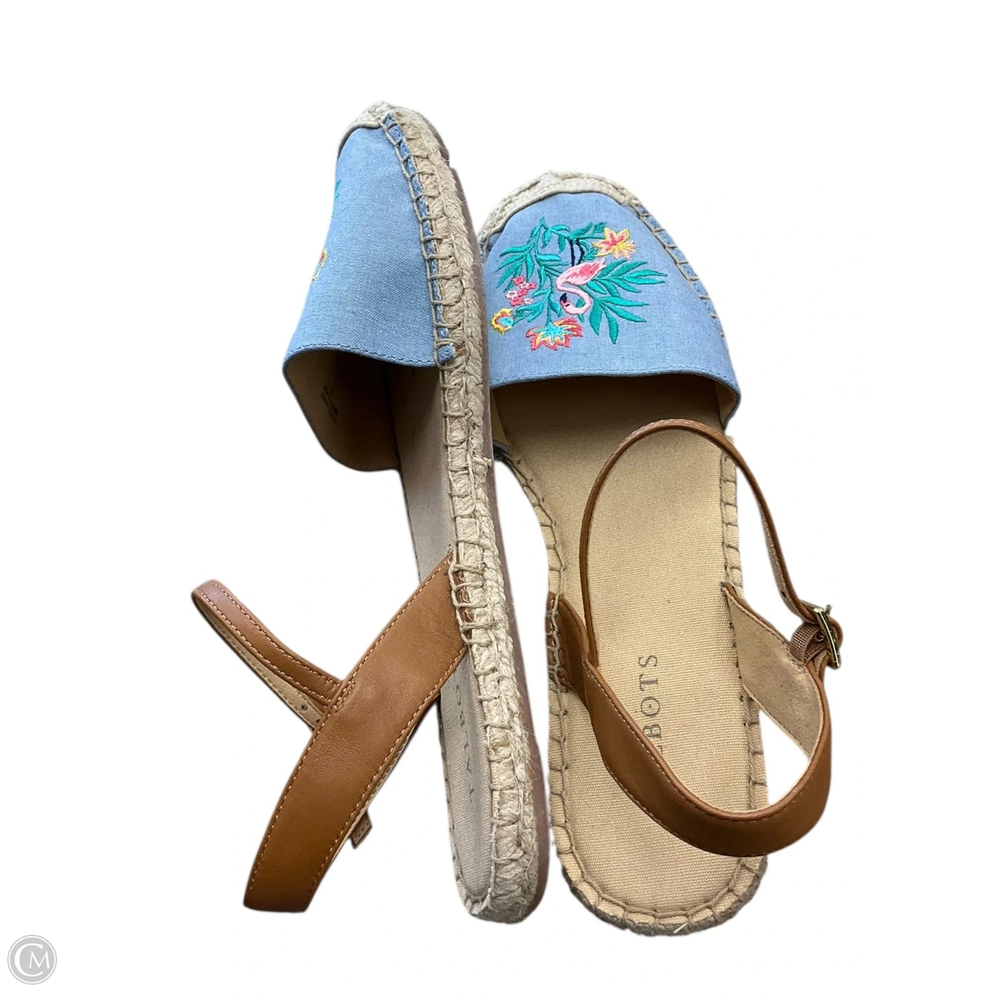 Sandals Flats By Talbots In Blue & Tan, Size: 9