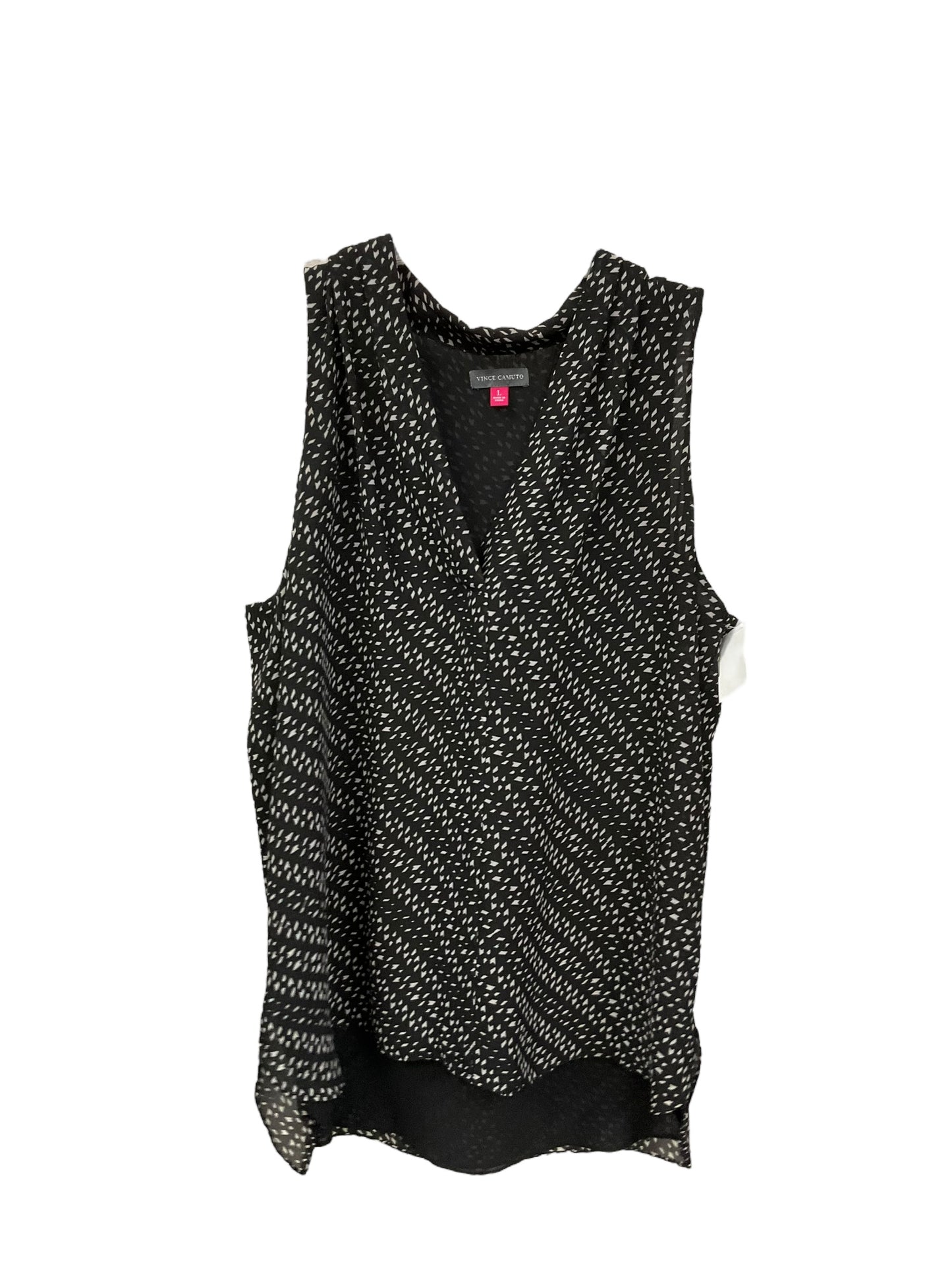 Top Sleeveless By Vince Camuto In Black & White, Size: L