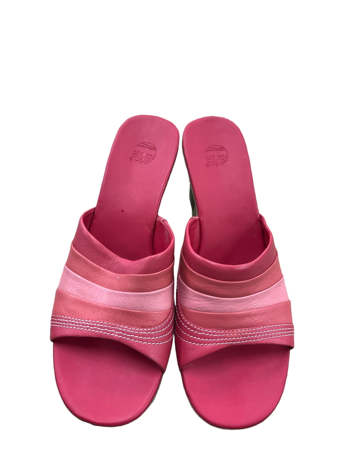 Pink Sandals Heels Block Timberland, Size 9