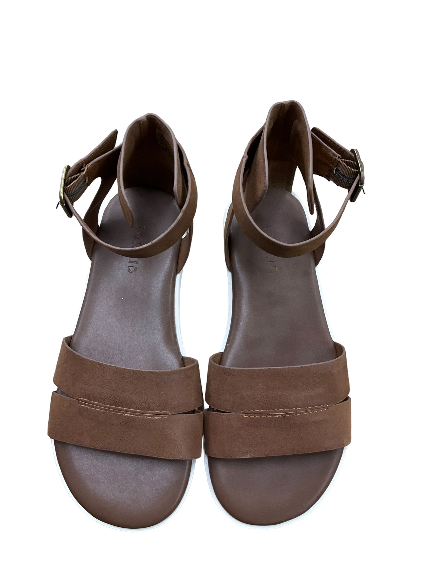 Brown Sandals Flats Torrid, Size 8