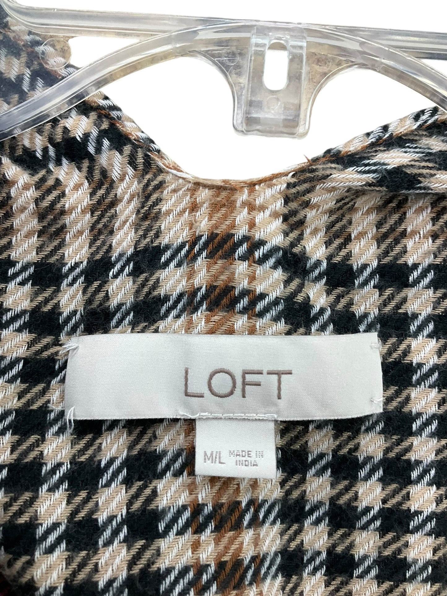 Shawl By Loft In Plaid Pattern, Size: M