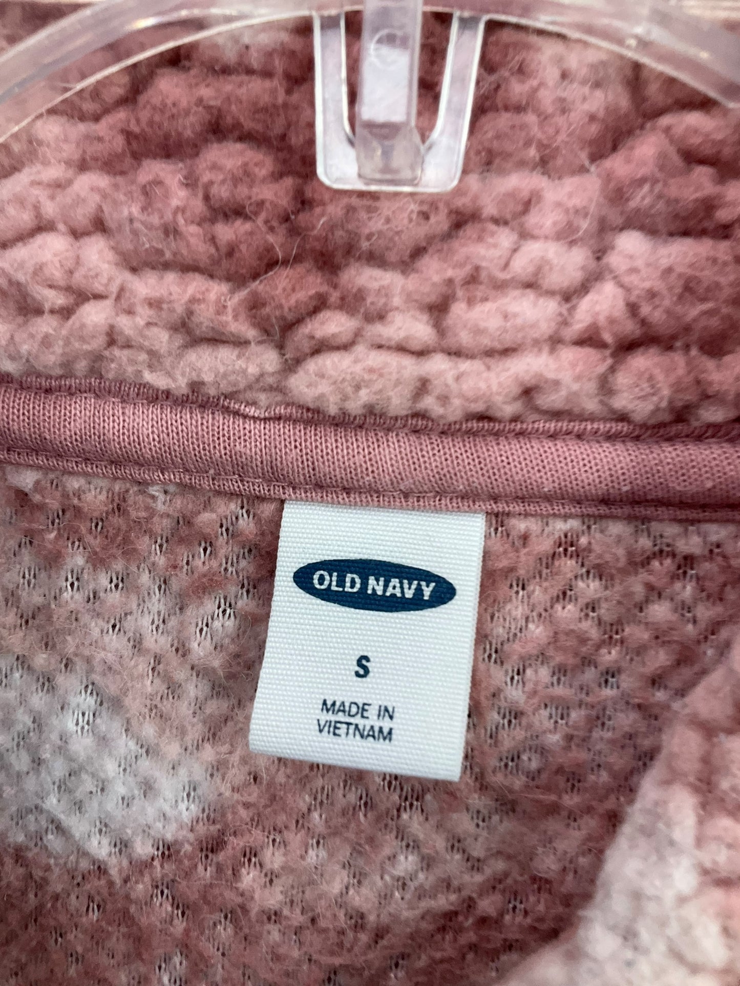 Jacket Fleece By Old Navy In Pink & White, Size: S