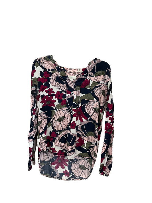 Top Long Sleeve By Loft In Floral Print, Size: S