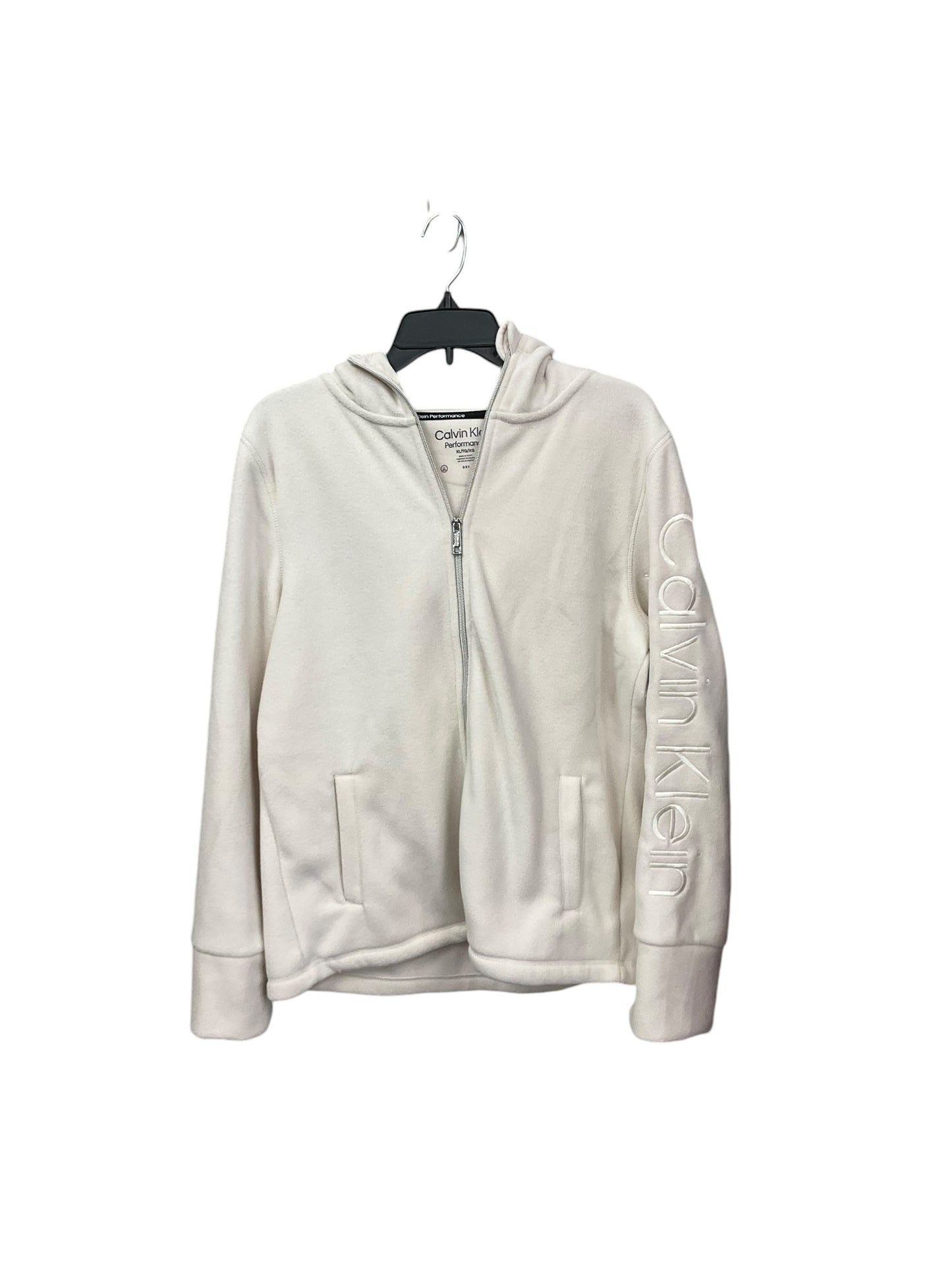 Jacket Fleece By Calvin Klein In Cream, Size: Xl