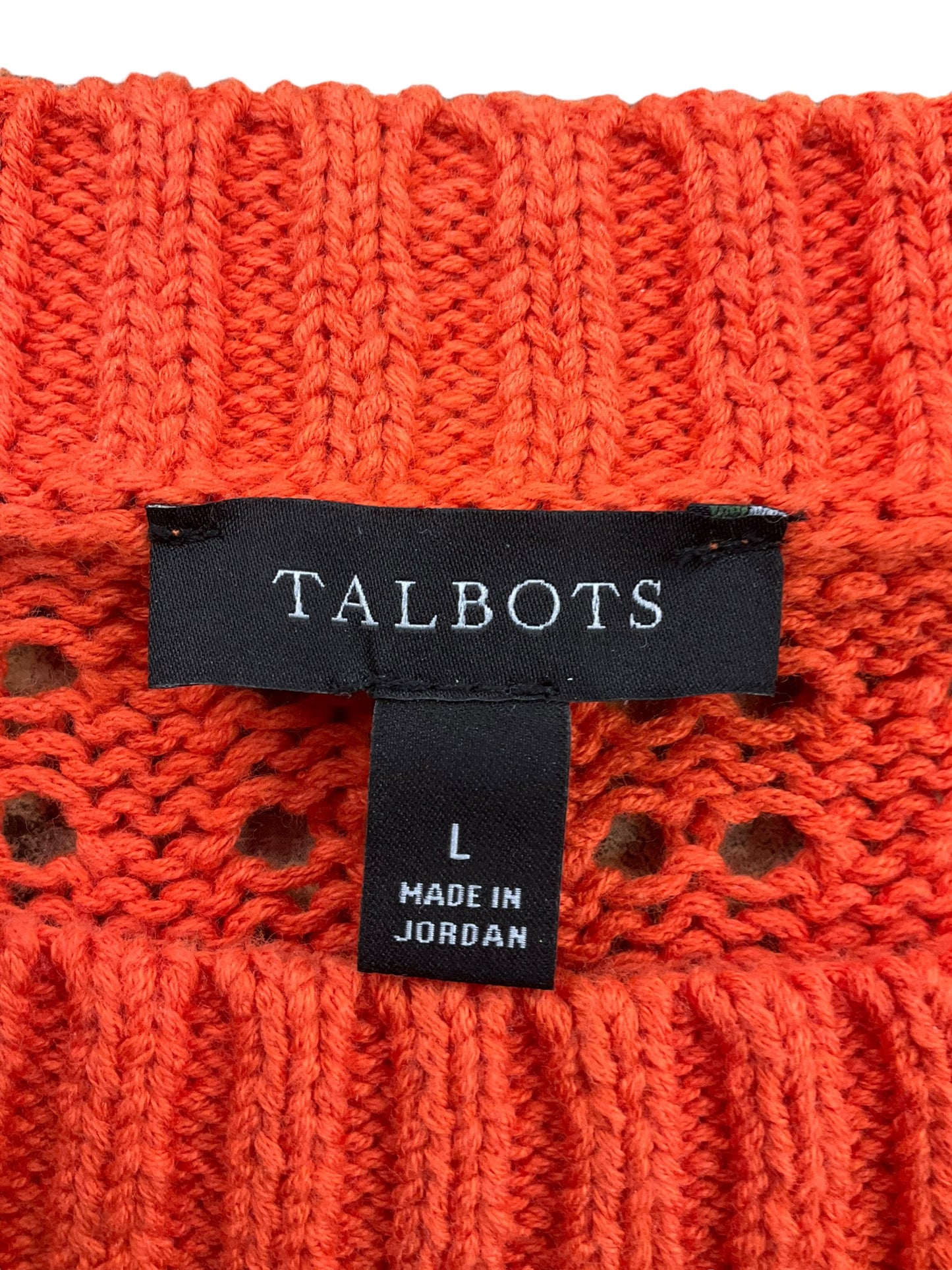 Sweater By Talbots In Orange, Size: L