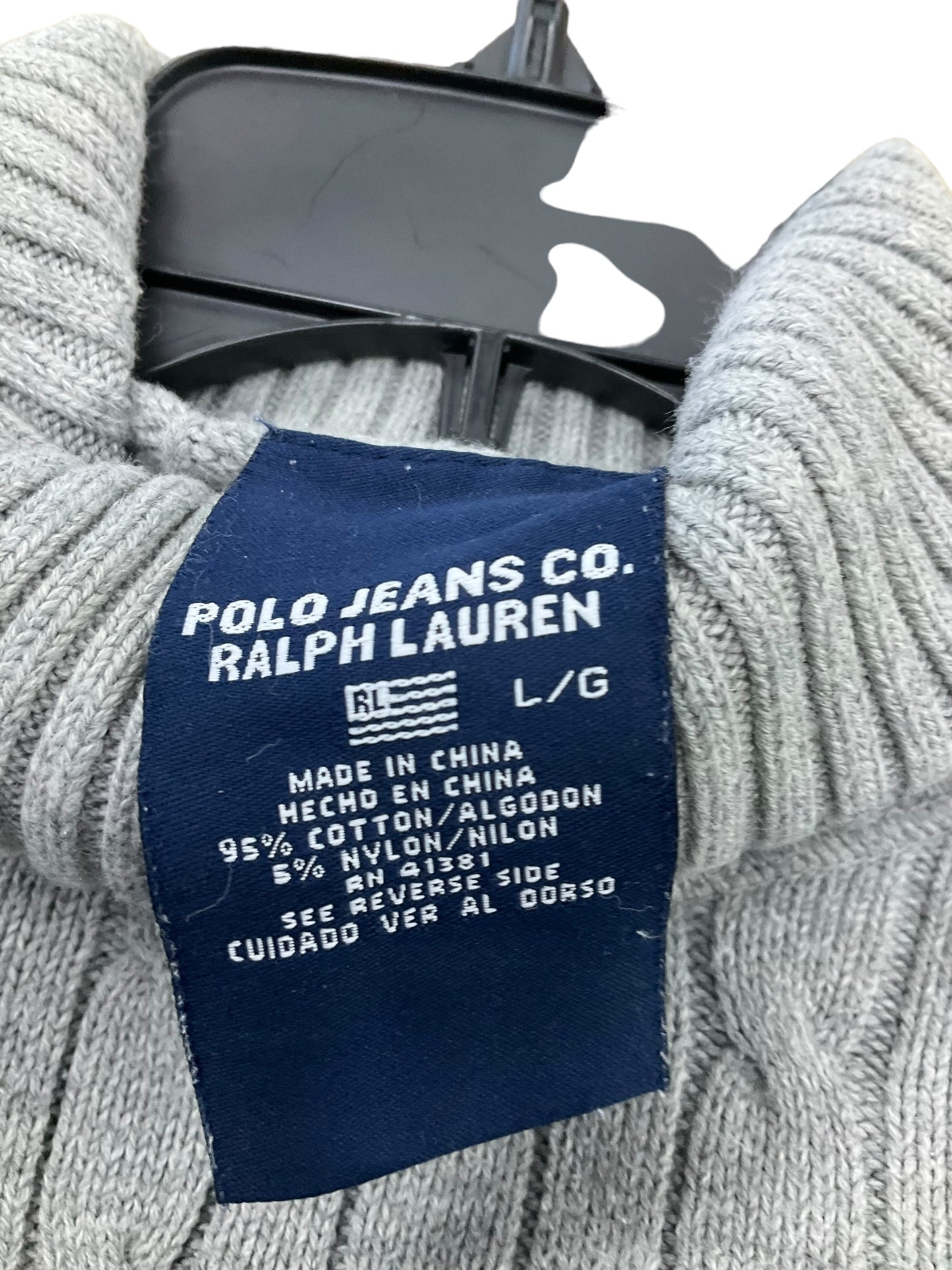 Sweater By Polo Ralph Lauren In Grey, Size: L