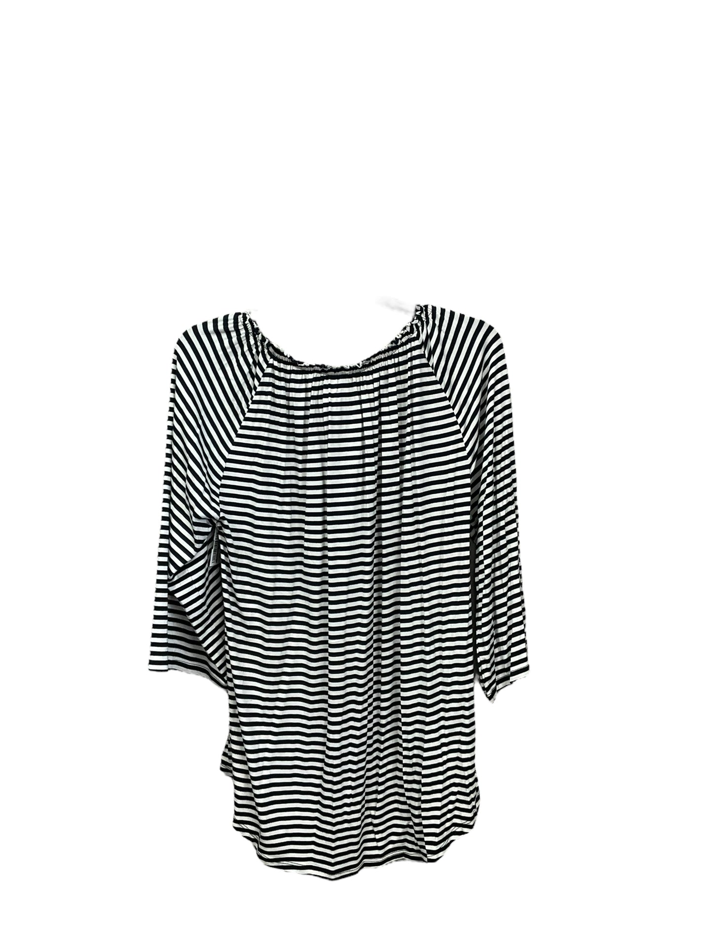 Top 3/4 Sleeve By Clothes Mentor In Black & White, Size: Xl