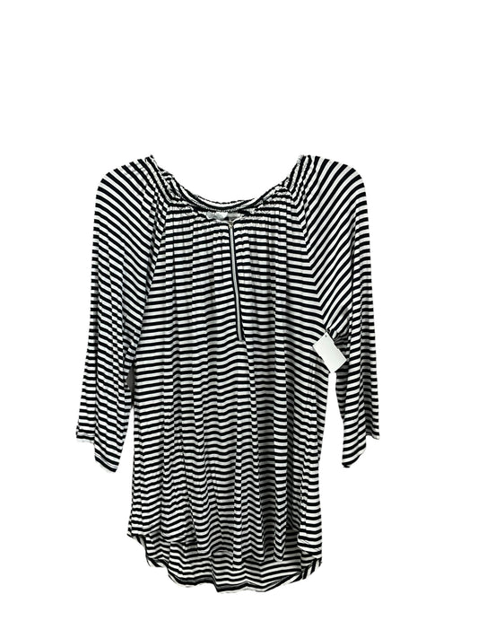 Top 3/4 Sleeve By Clothes Mentor In Black & White, Size: Xl