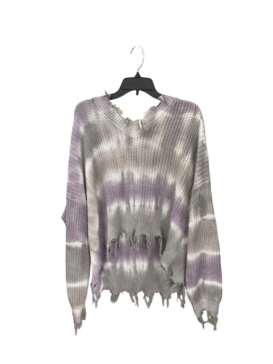 Sweater By Rewind In Purple & White, Size: 2x