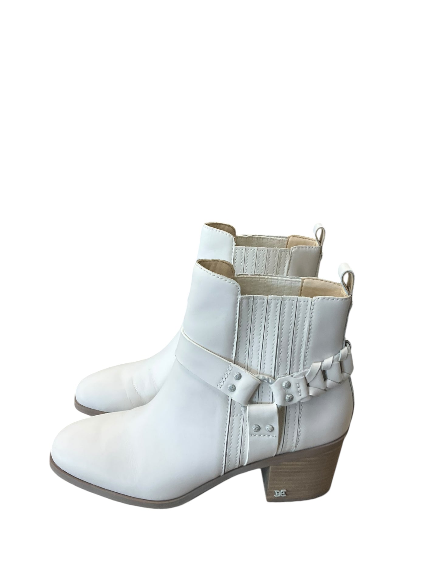 Boots Ankle Heels By Sam Edelman In White, Size: 8.5