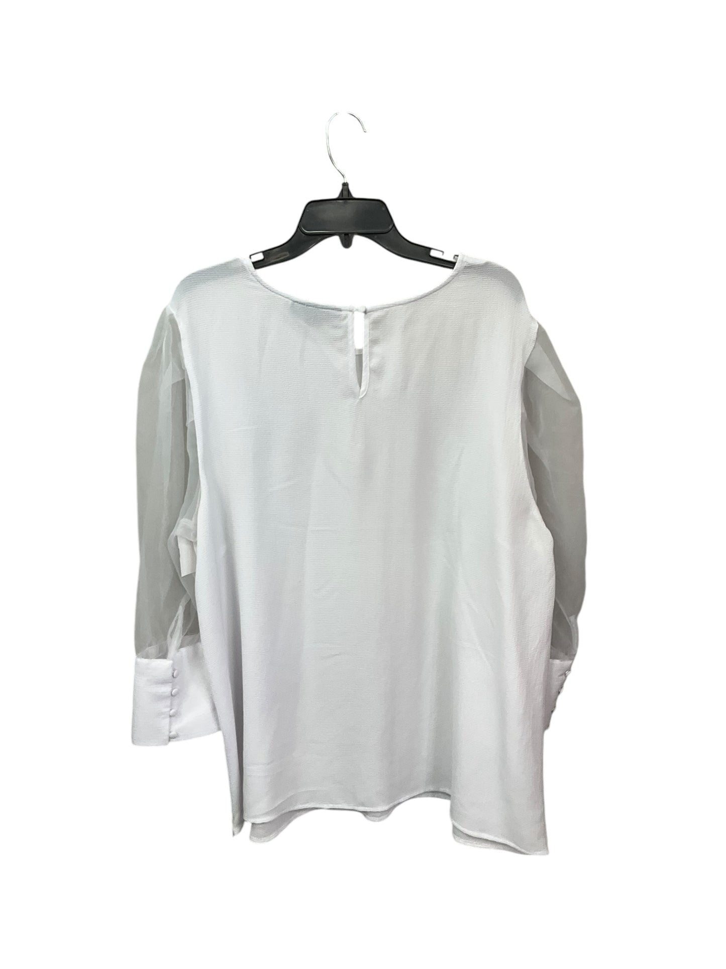 Top Long Sleeve By Ashley Stewart In White, Size: 1x