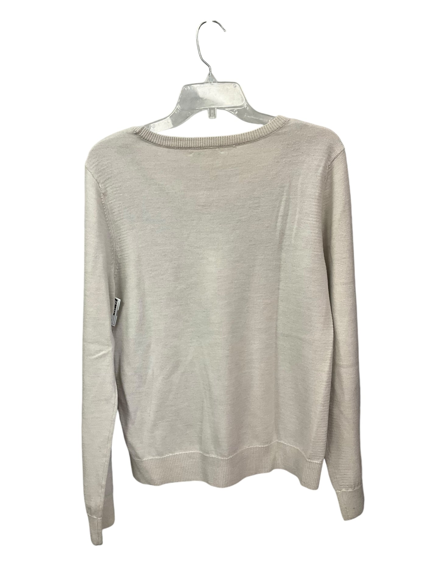 Sweater By Garnet Hill In Grey & Tan, Size: L