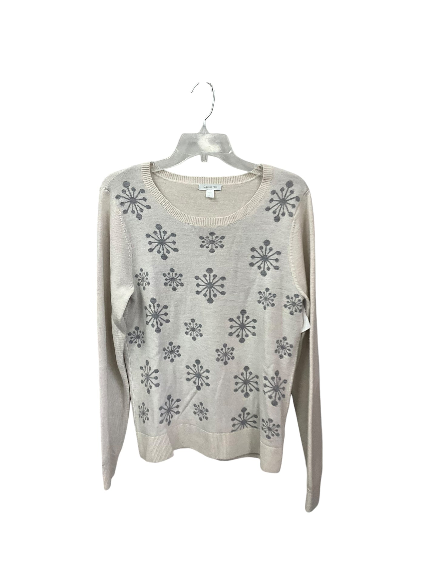 Sweater By Garnet Hill In Grey & Tan, Size: L