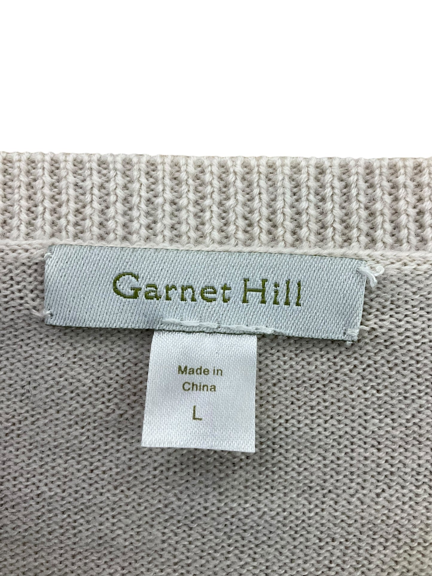 Sweater By Garnet Hill In Grey & Tan, Size: L