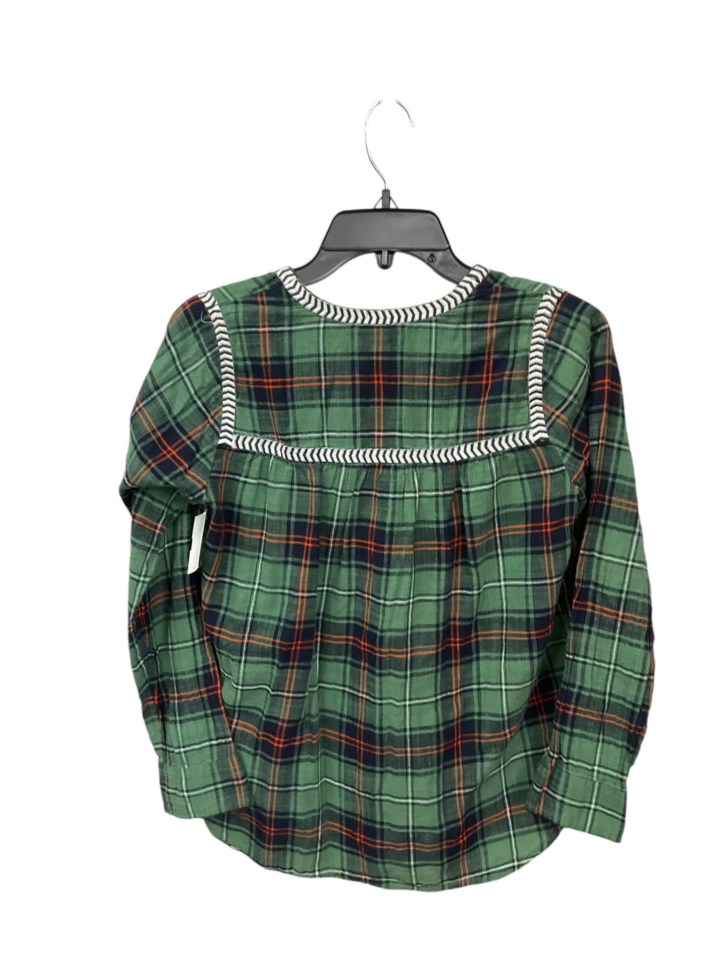 Top Long Sleeve By J. Crew In Plaid Pattern, Size: Xs