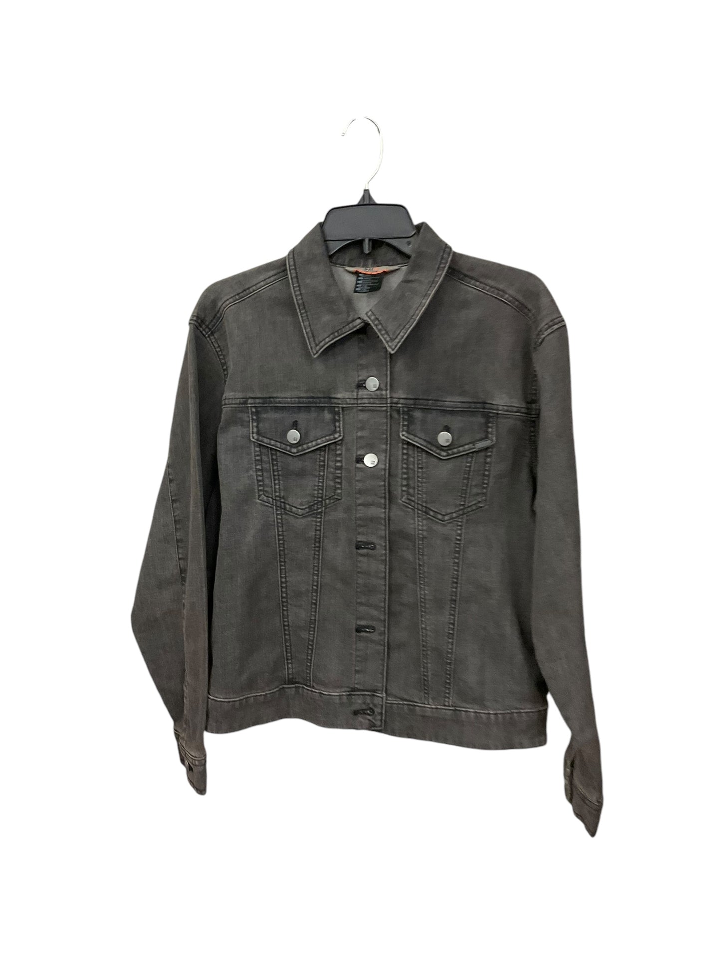 Jacket Denim By Clothes Mentor In Grey Denim, Size: L