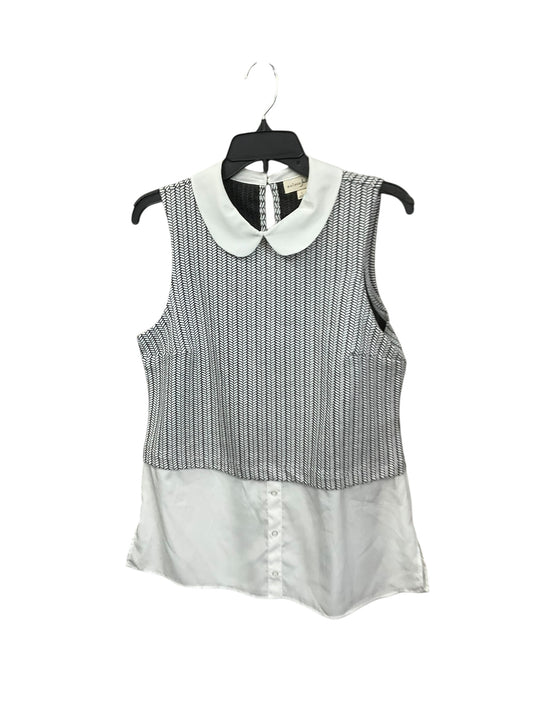 Top Sleeveless By Maison Jules In Black & White, Size: L