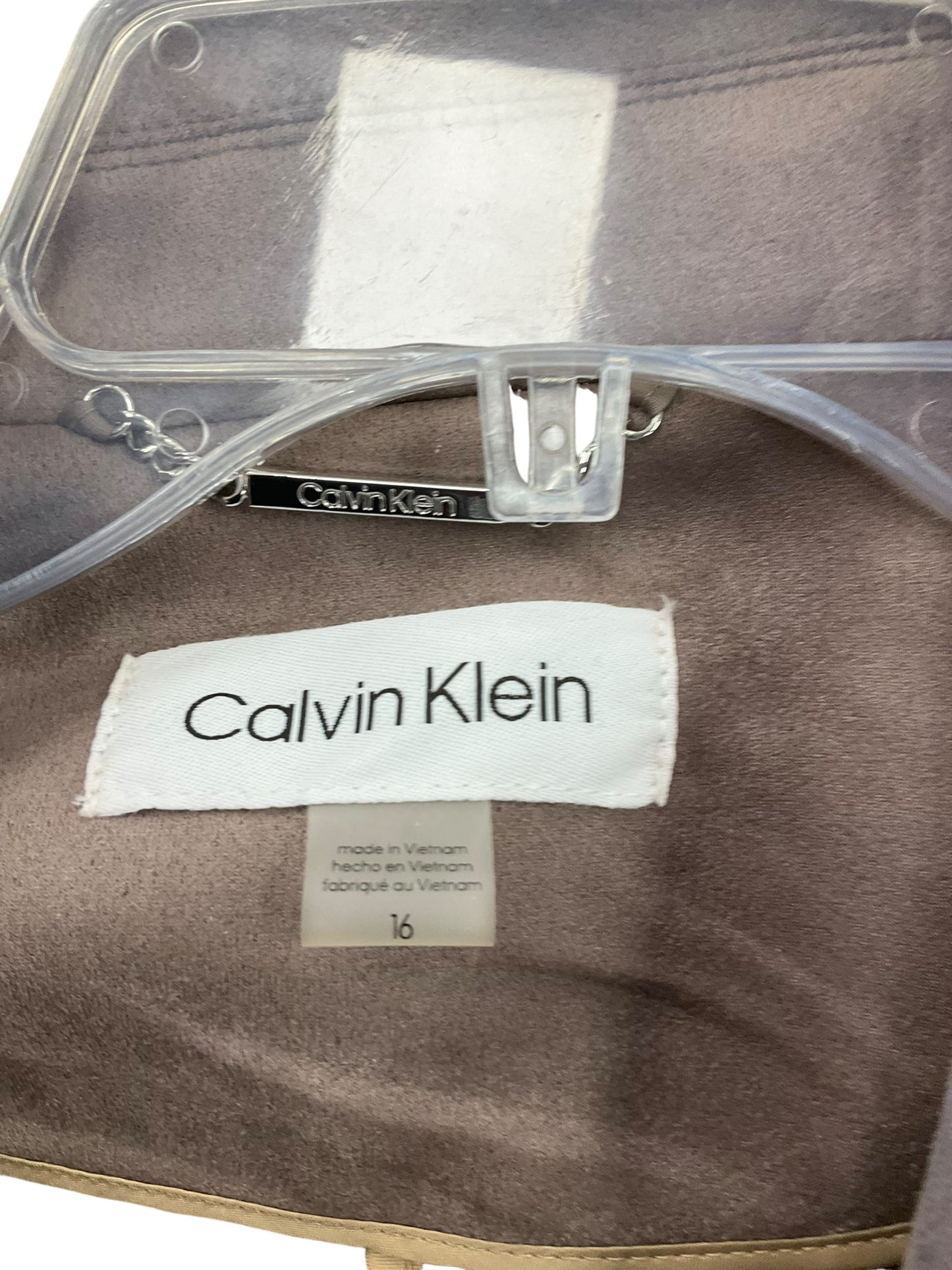 Jacket Other By Calvin Klein In Taupe, Size: 16