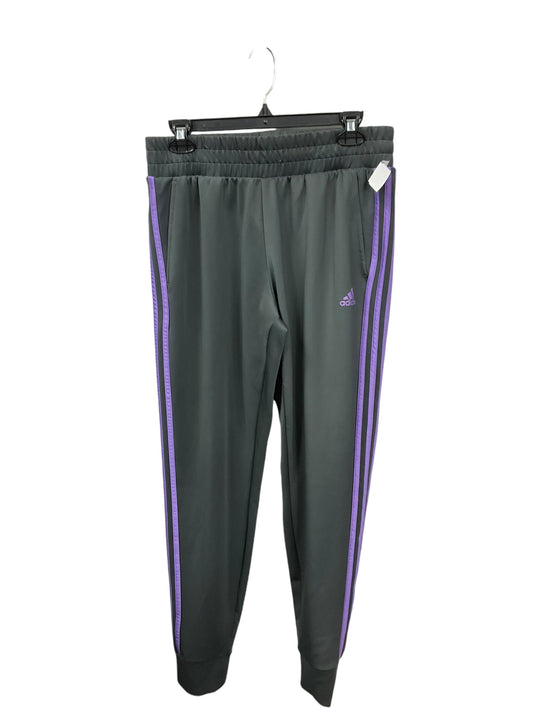 Athletic Pants By Adidas In Grey & Purple, Size: M