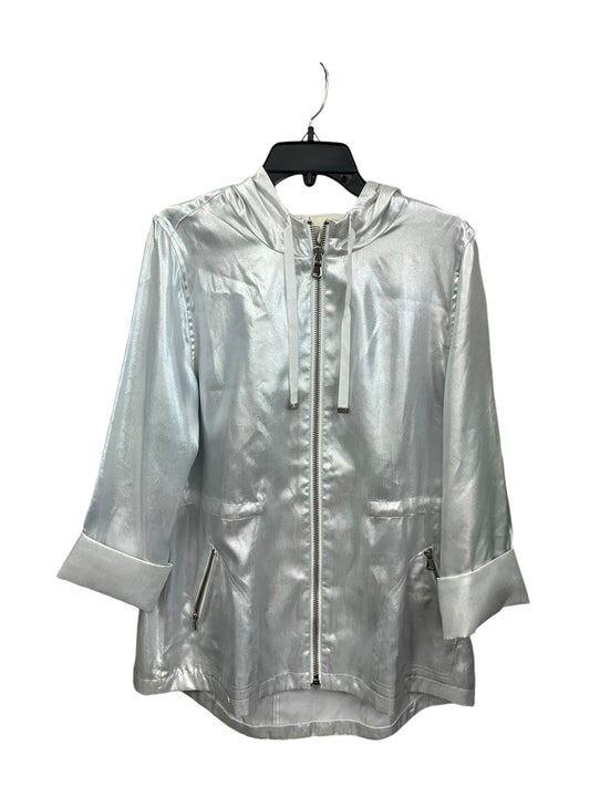 Athletic Jacket By Zenergy By Chicos In Silver, Size: L