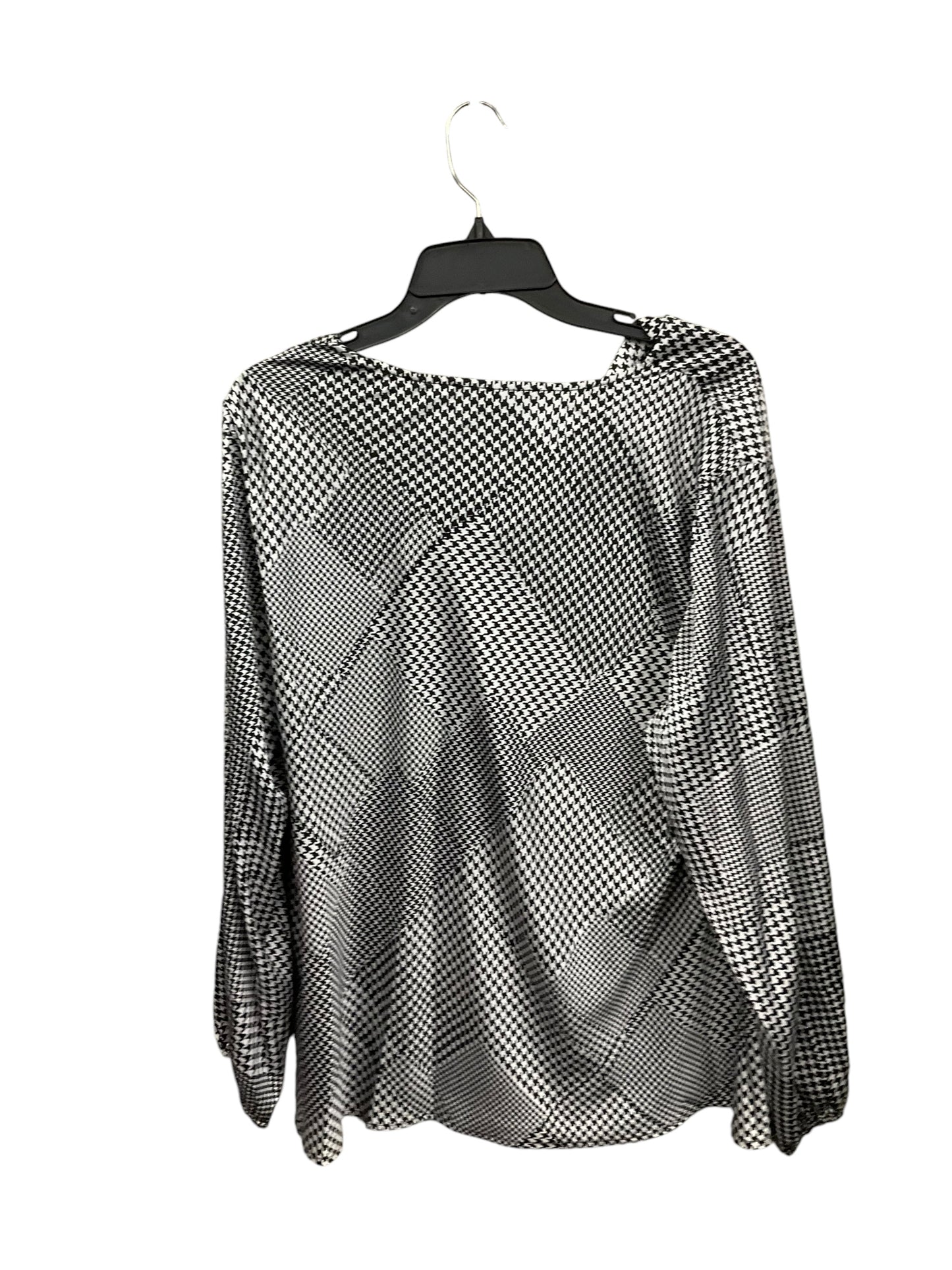 Blouse Long Sleeve By Worthington In Black & White, Size: Xxl