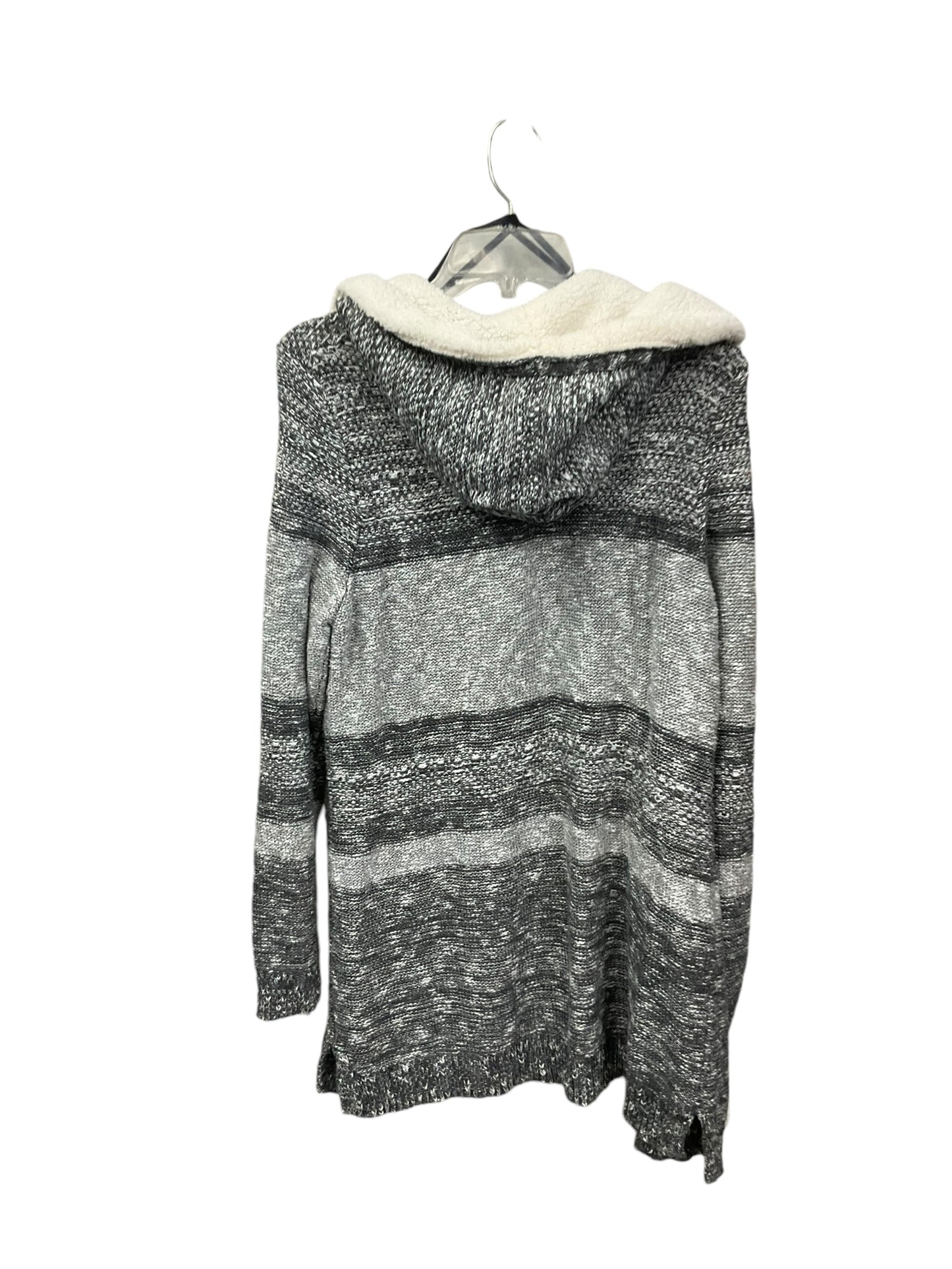 Sweater Cardigan By Clothes Mentor In Grey & White, Size: Xxl