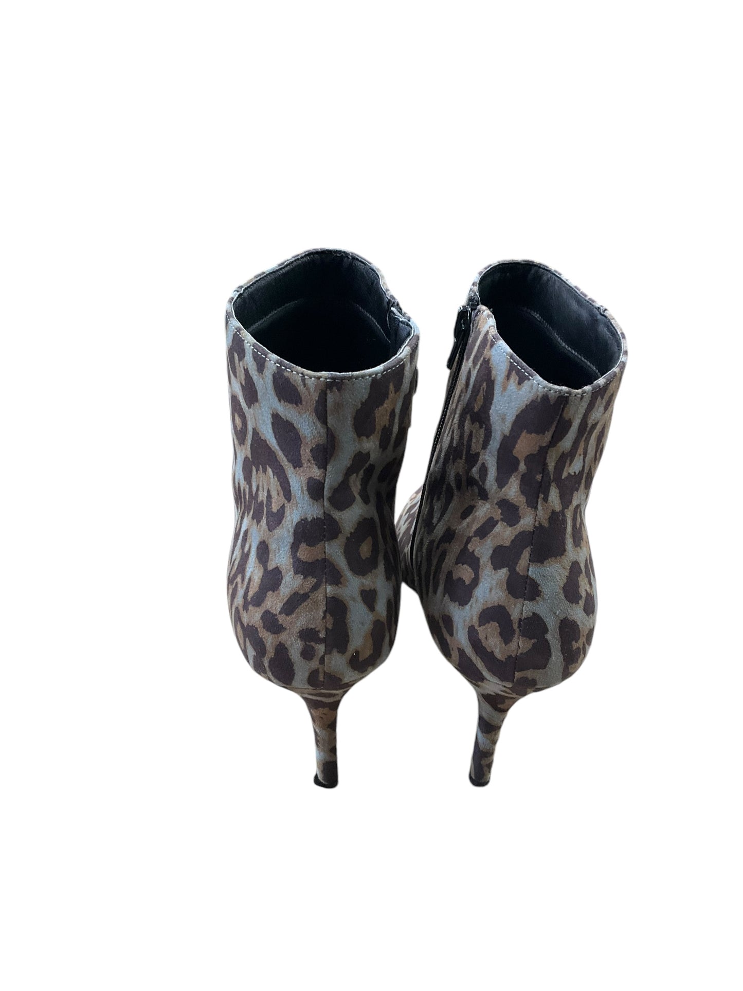 Boots Ankle Heels By Clothes Mentor In Animal Print, Size: 12