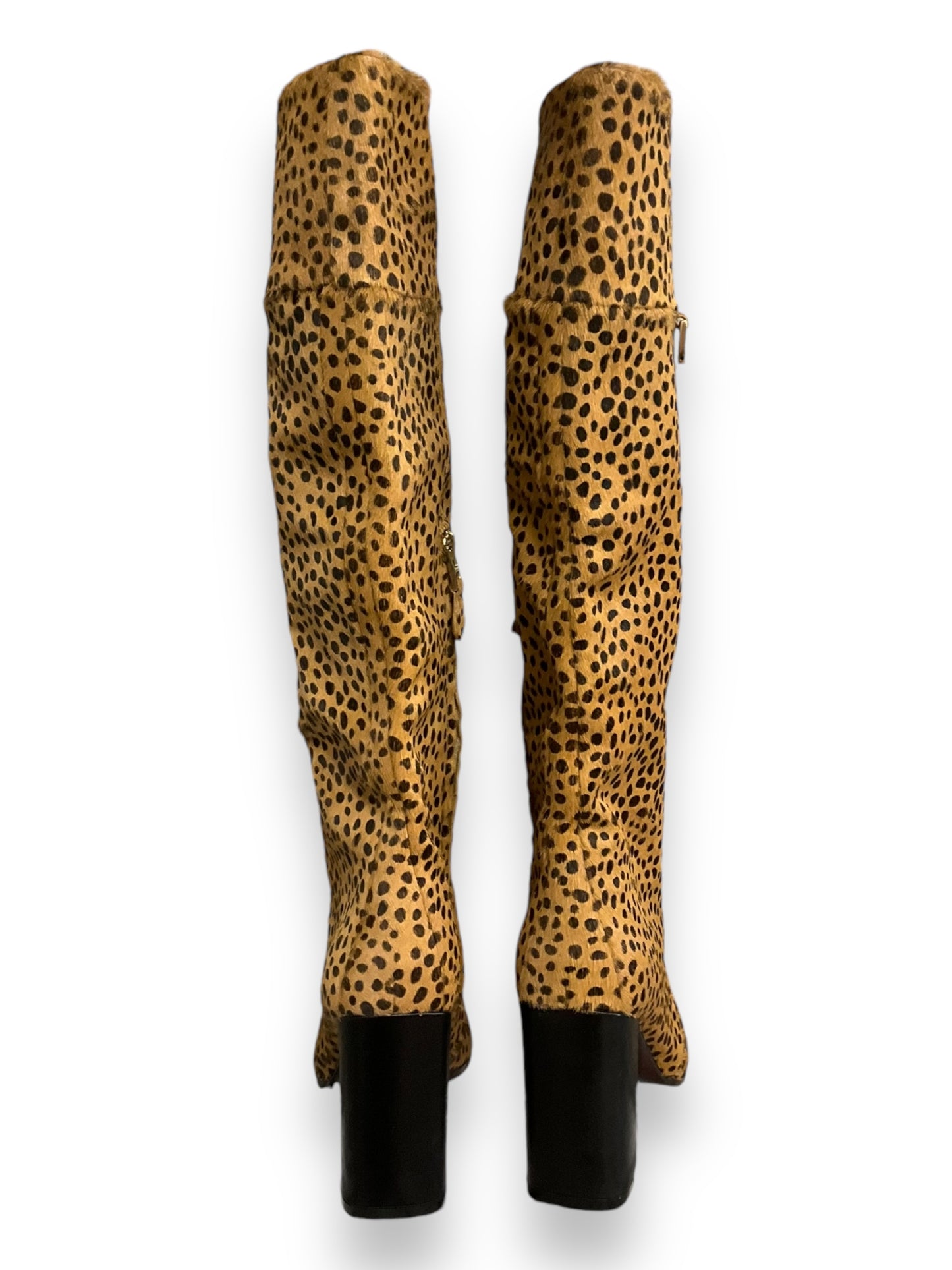 Boots Knee Heels By Diane Von Furstenberg In Animal Print, Size: 8