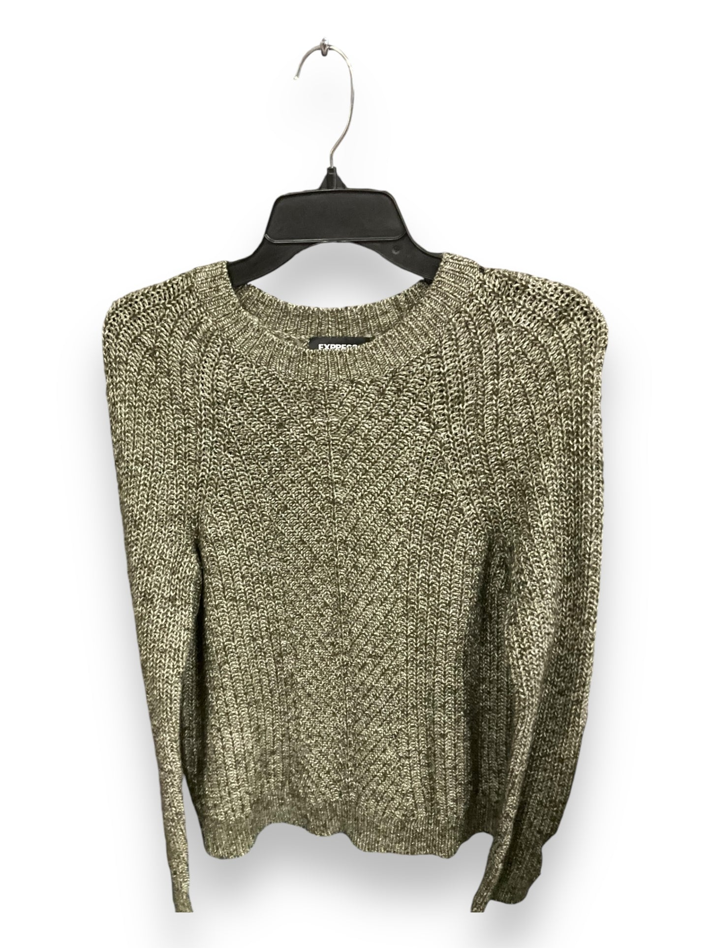 Sweater By Express In Green & White, Size: M