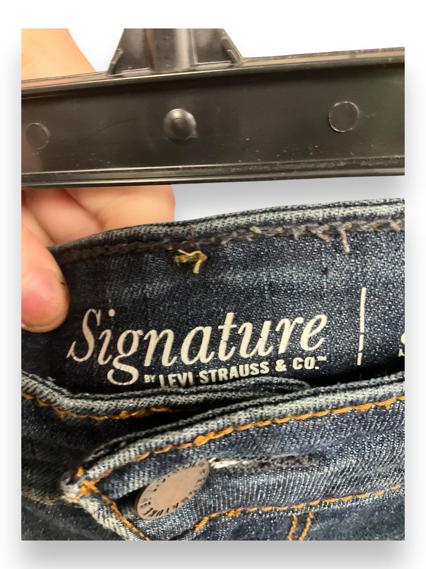 Jeans Skinny By Signature Collection In Blue Denim, Size: 12