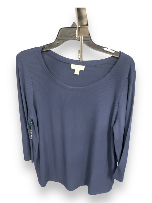 Blouse Long Sleeve By Charter Club In Blue & Green, Size: Xl