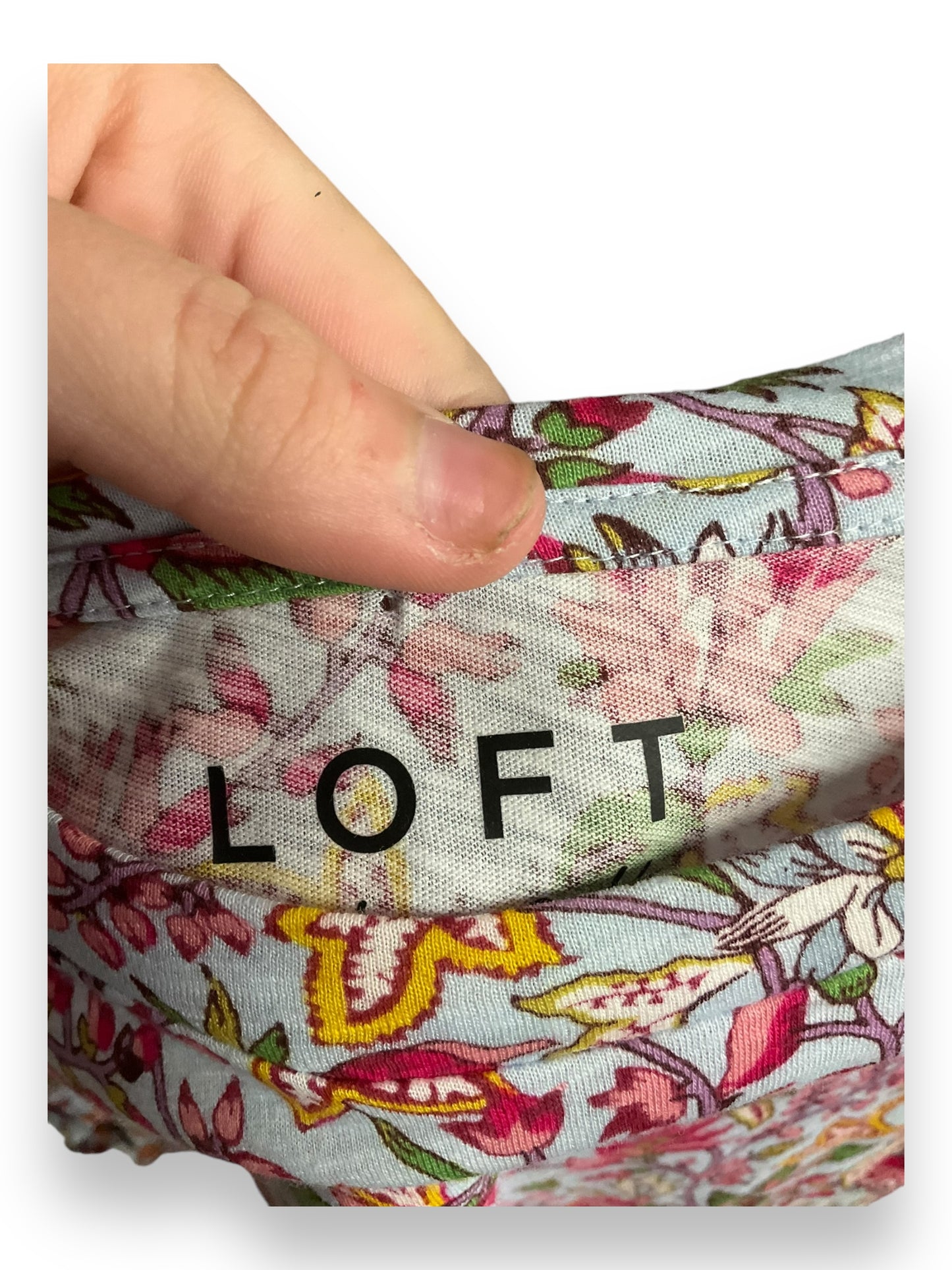 Top Short Sleeve By Loft In Floral Print, Size: Xl