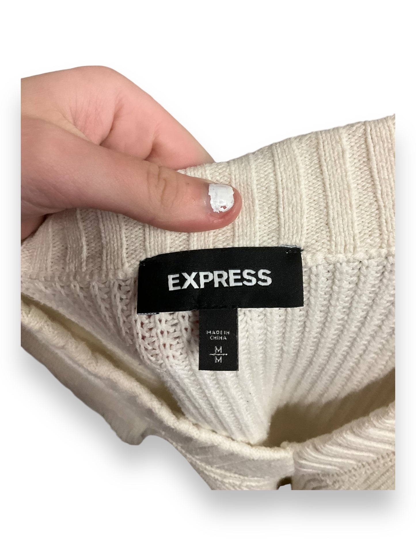 Sweater By Express In Ivory, Size: M