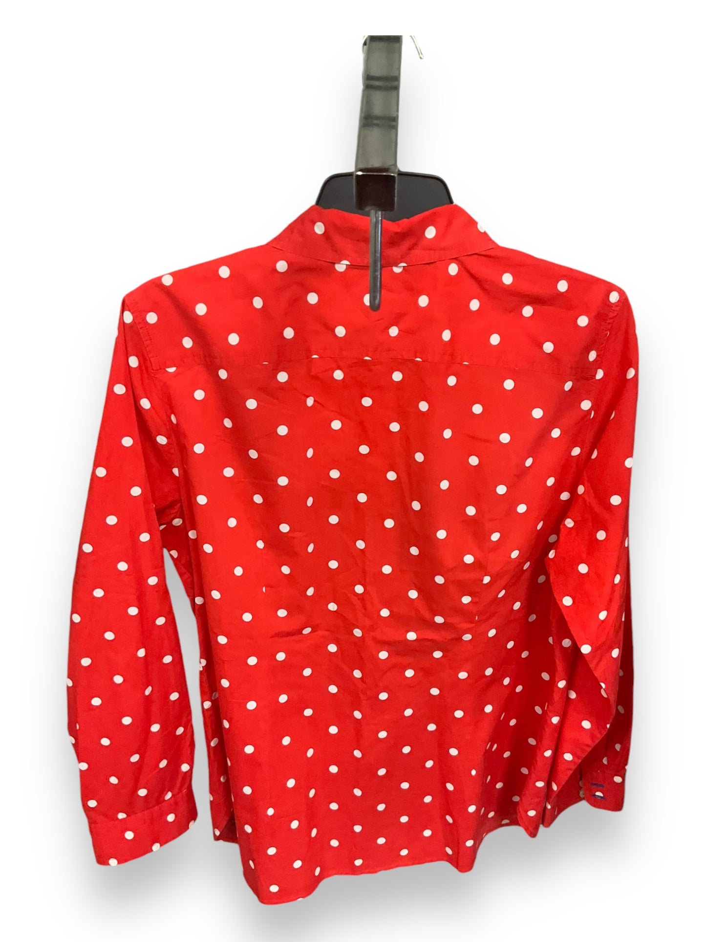 Top Long Sleeve By Talbots In Polkadot Pattern, Size: L