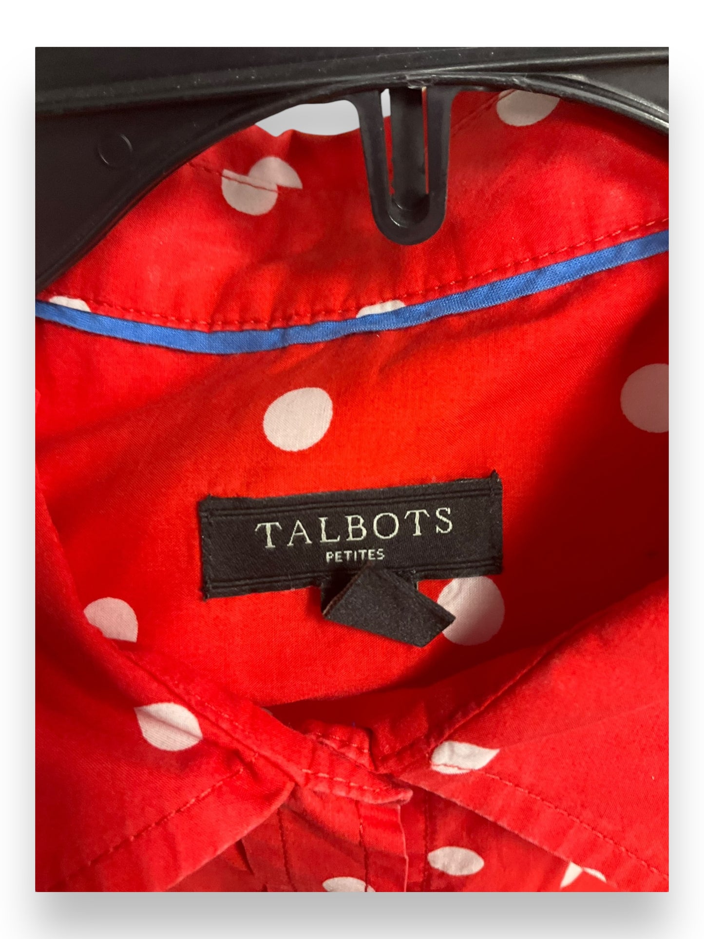 Top Long Sleeve By Talbots In Polkadot Pattern, Size: L