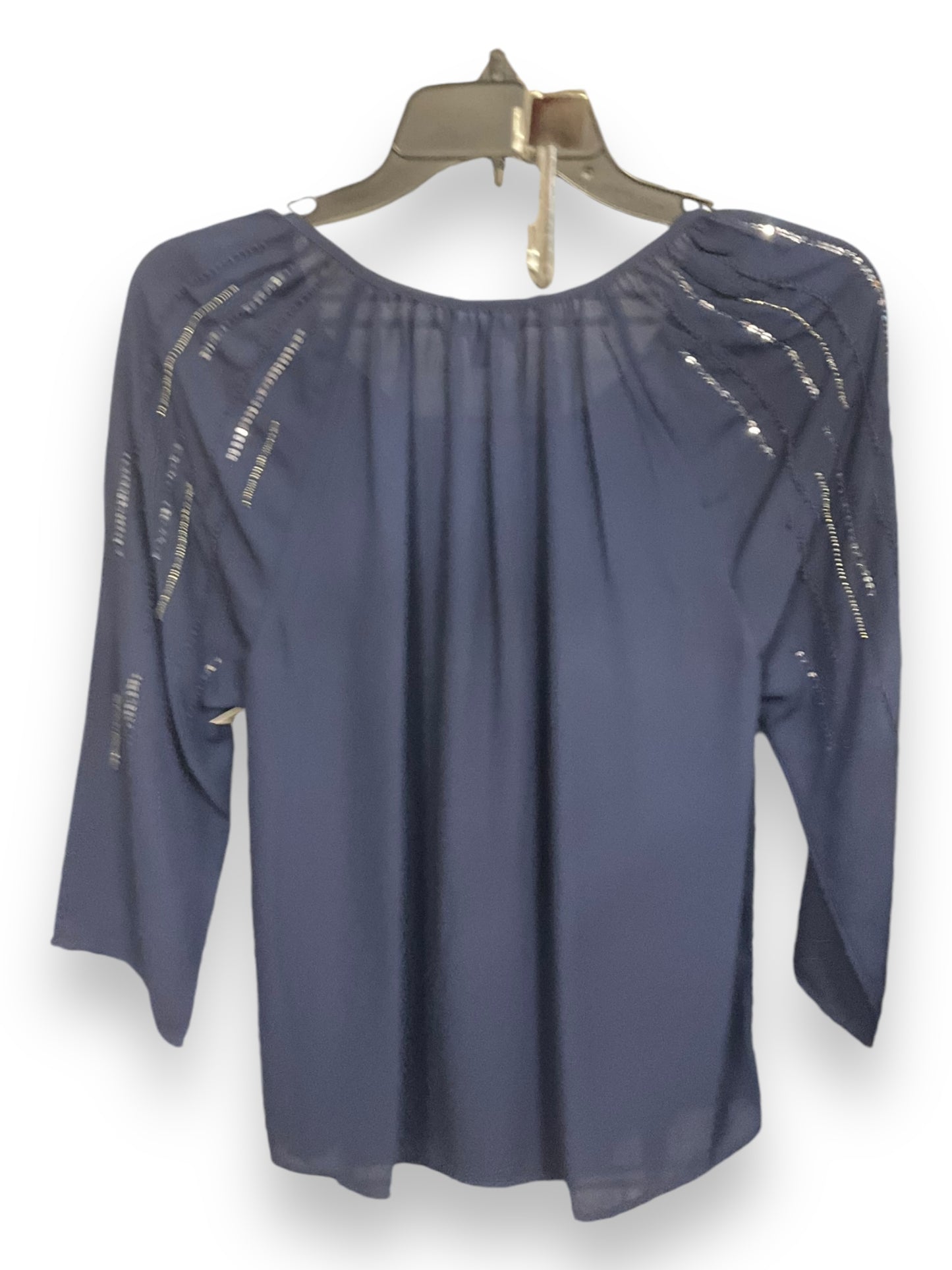 Blouse 3/4 Sleeve By Halogen In Blue, Size: M