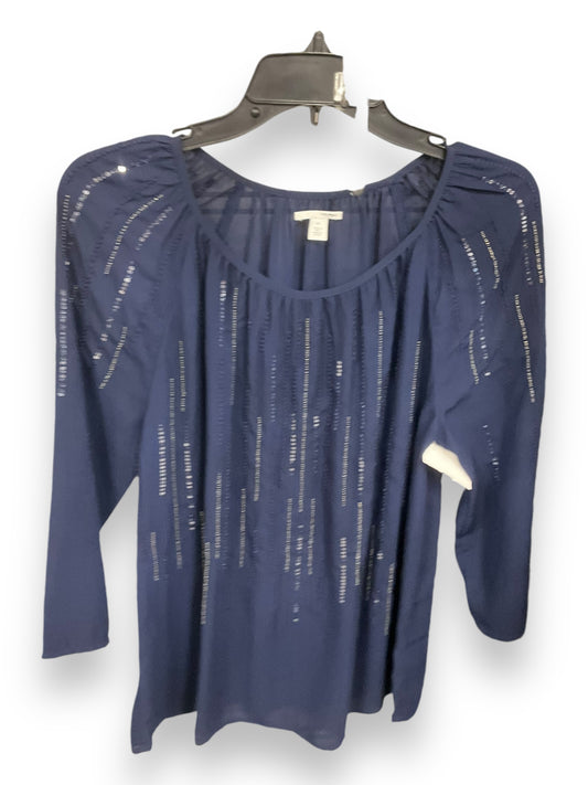 Blouse 3/4 Sleeve By Halogen In Blue, Size: M