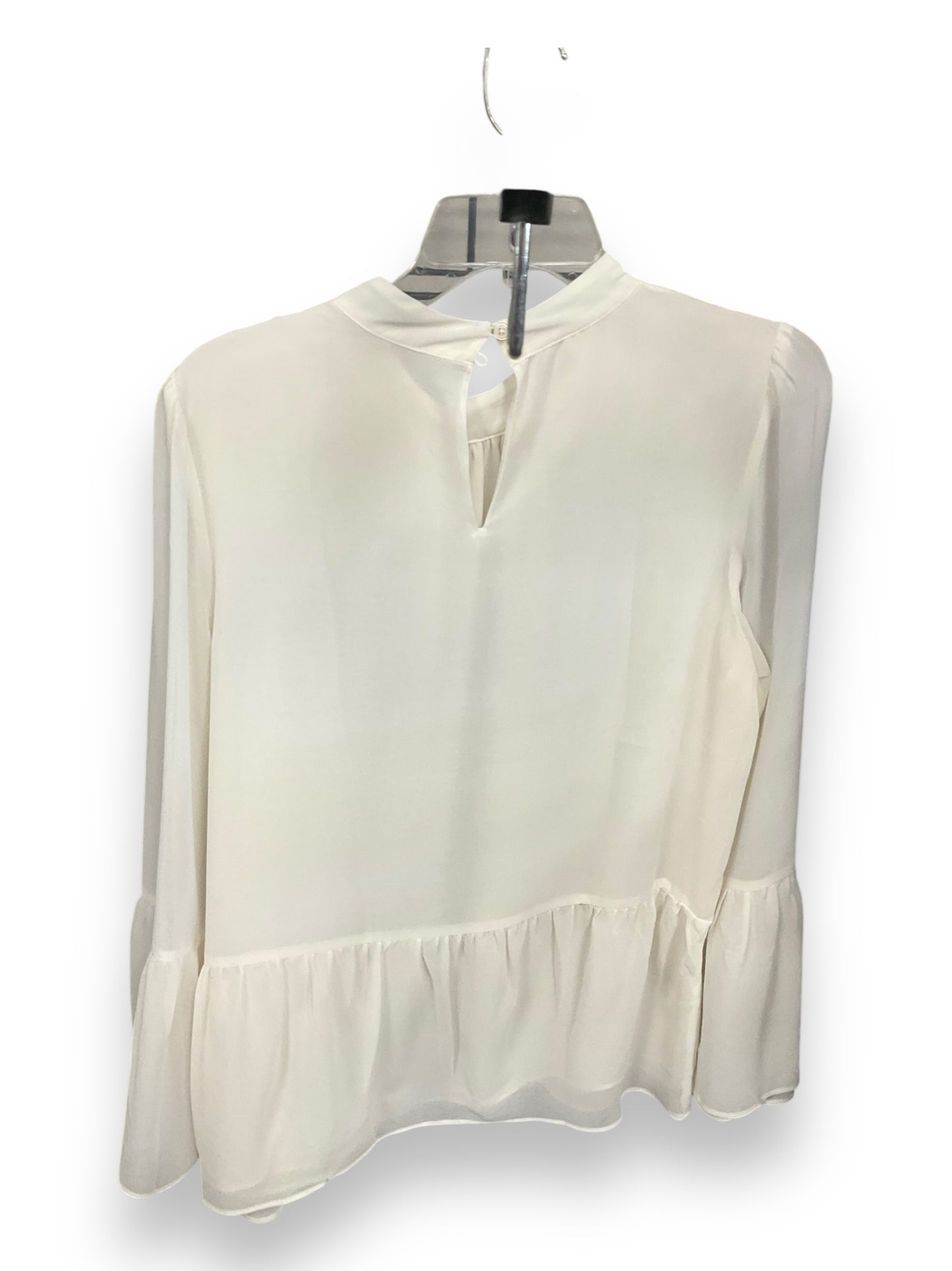 Blouse Long Sleeve By Loft In Ivory, Size: M