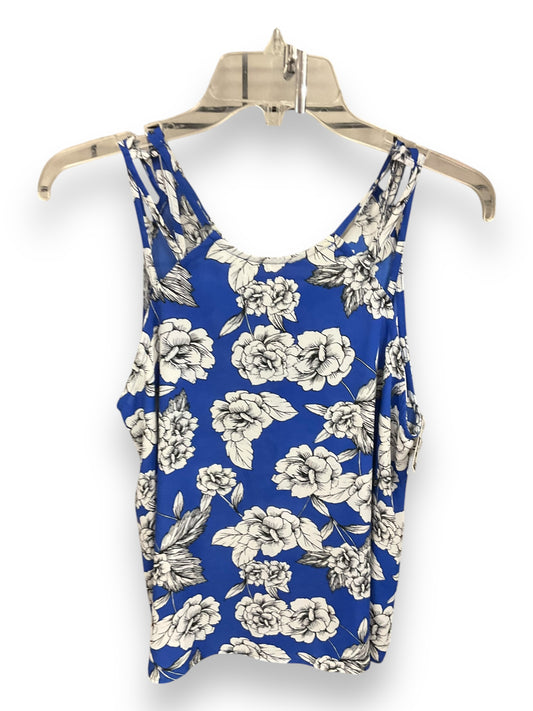 Top Sleeveless By Pink Rose In Blue & White, Size: S