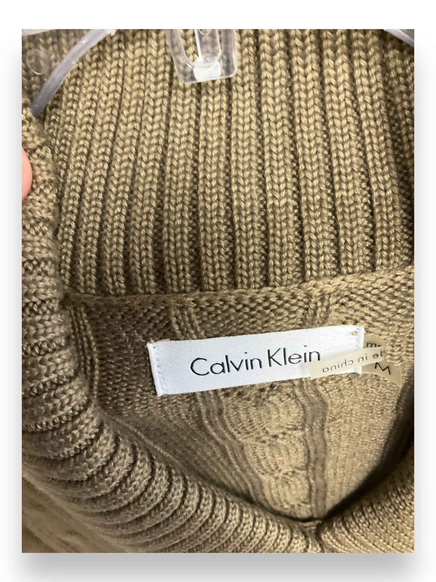 Dress Sweater By Calvin Klein In Green, Size: M