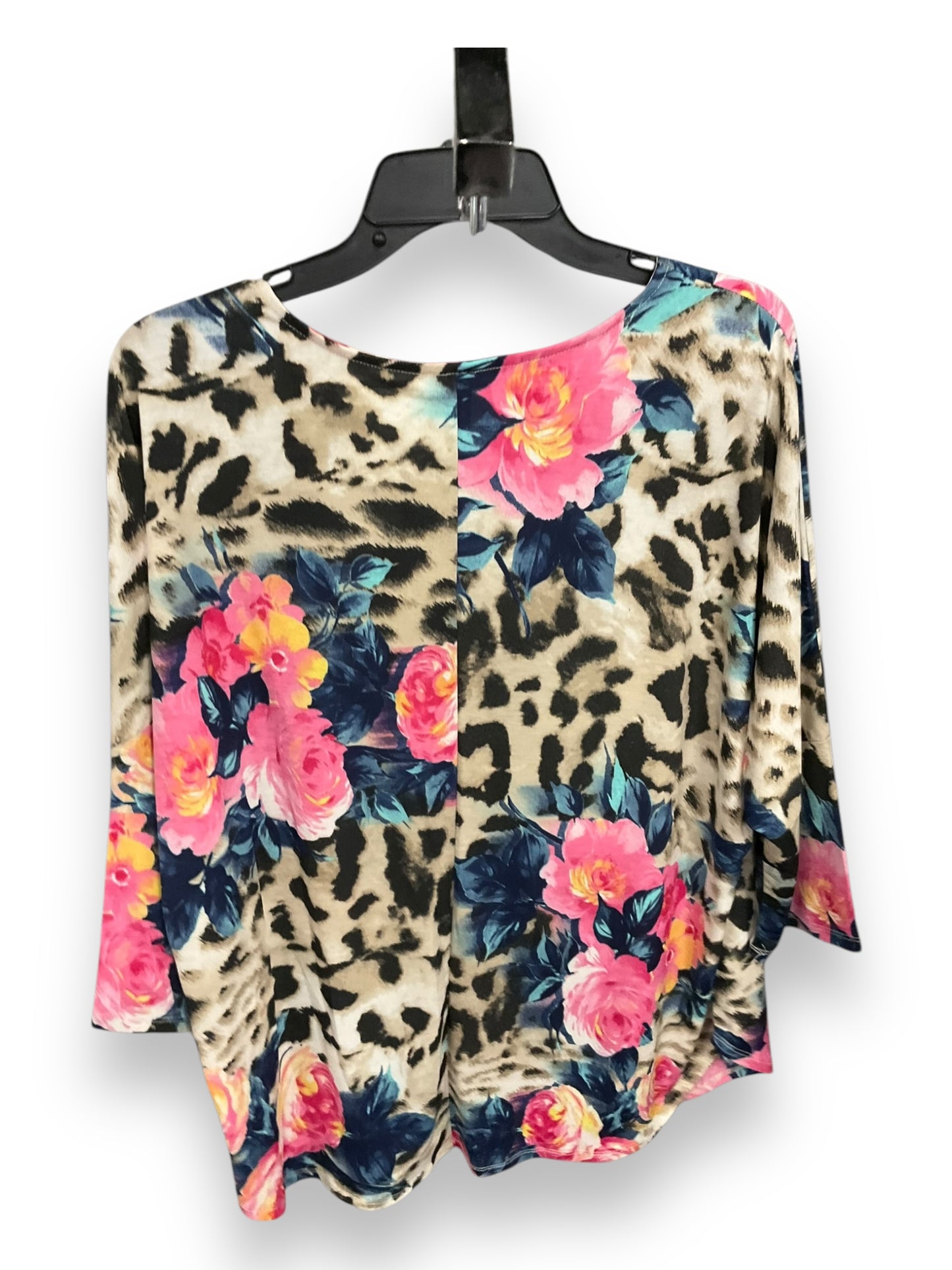 Top 3/4 Sleeve By Honeyme In Multi-colored, Size: Xxl