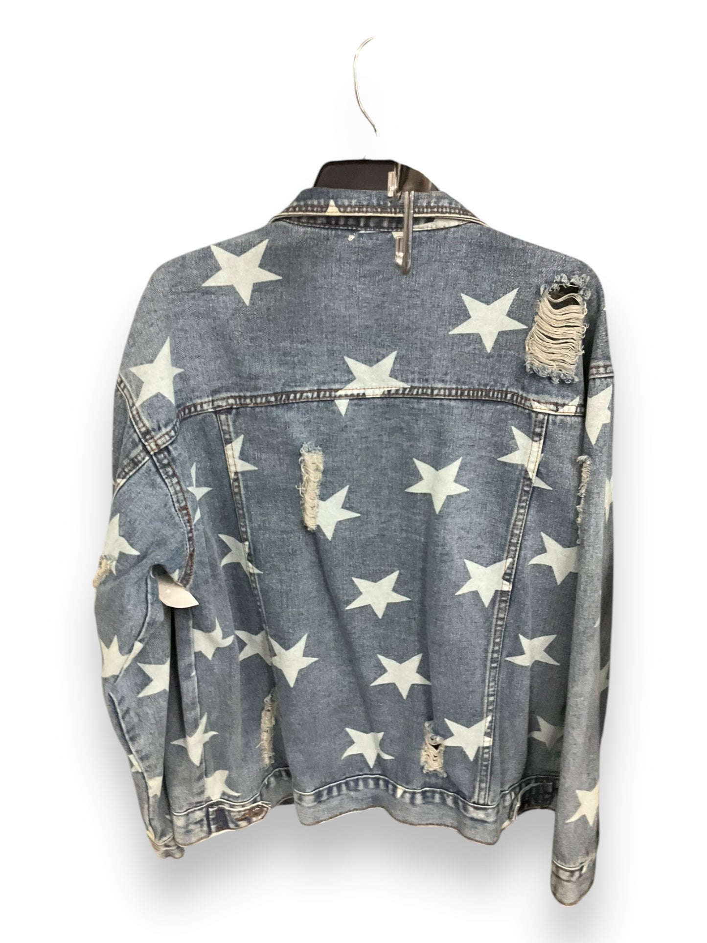 Jacket Denim By Clothes Mentor In Blue Denim, Size: L