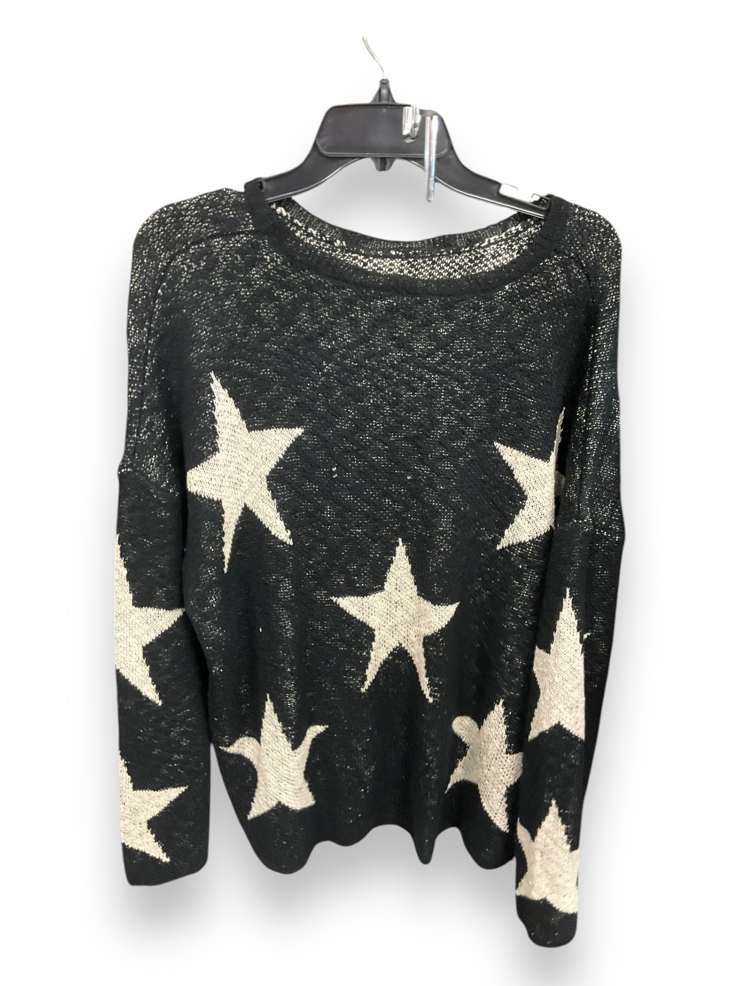 Sweater By Easel In Black & Cream, Size: L