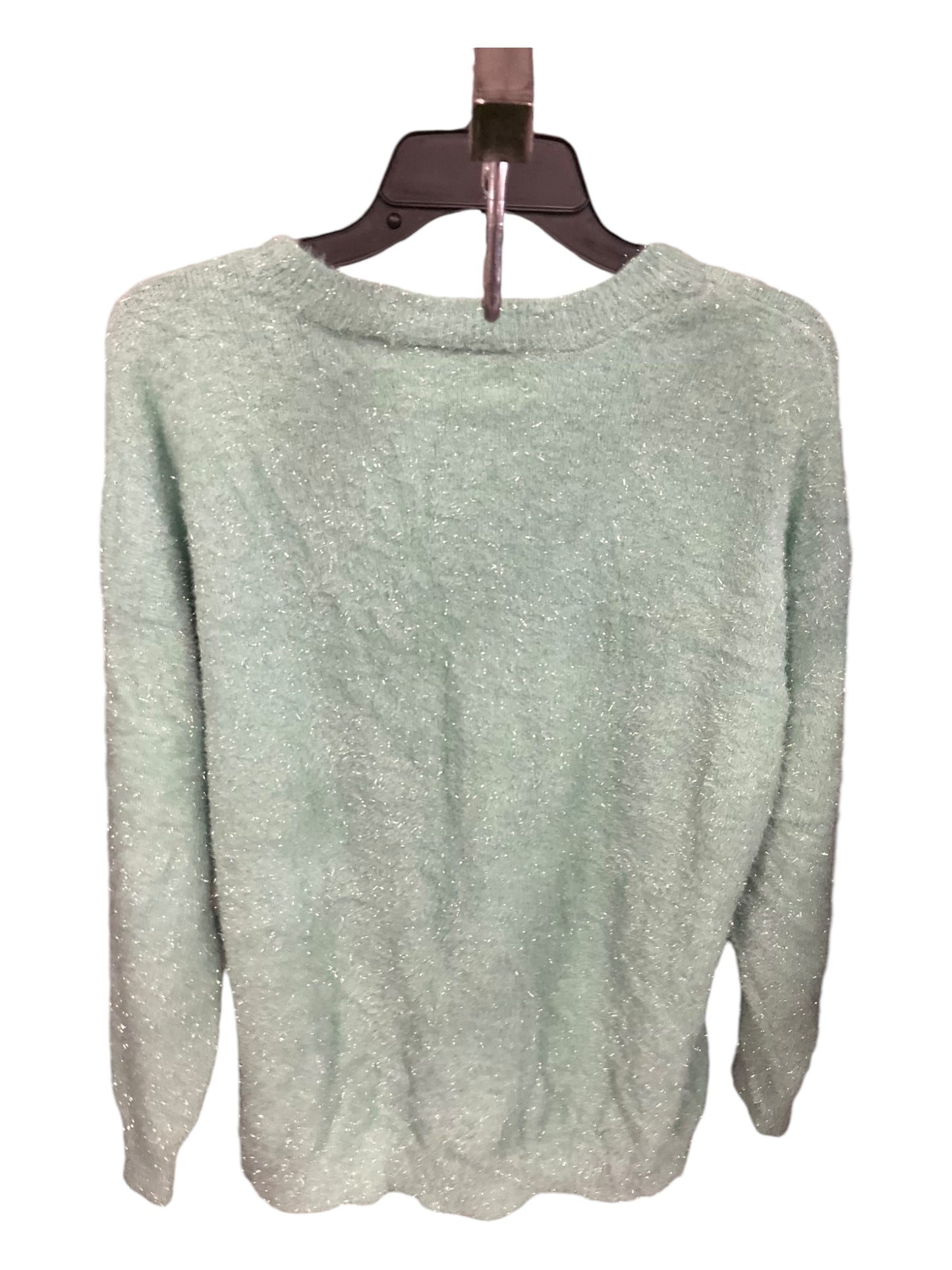 Sweater By Lane Bryant In Green & Silver, Size: 18